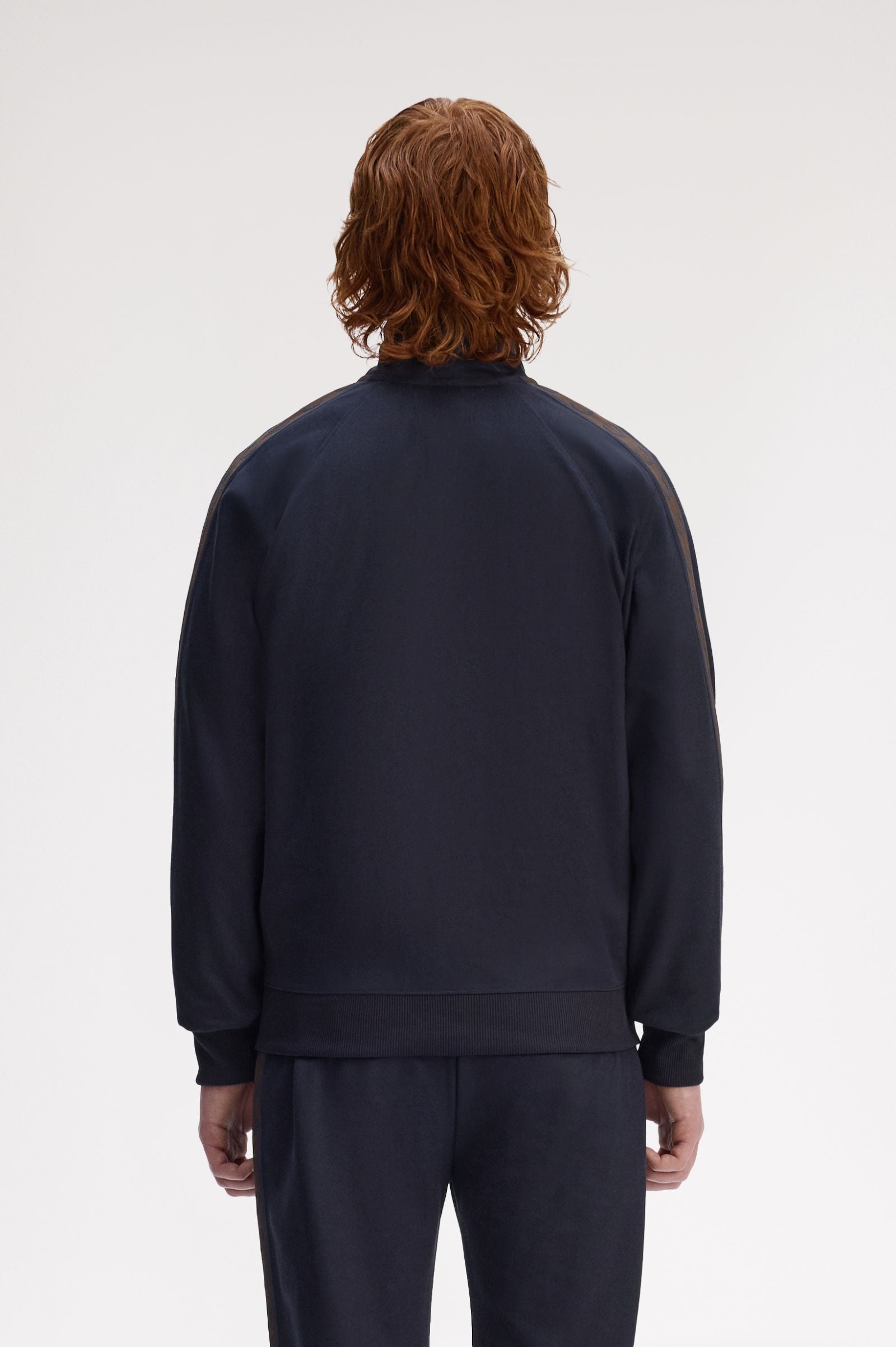 Contrast Tape Track Jacket Fred Perry AW25 - Navy / Burnt Tobacco