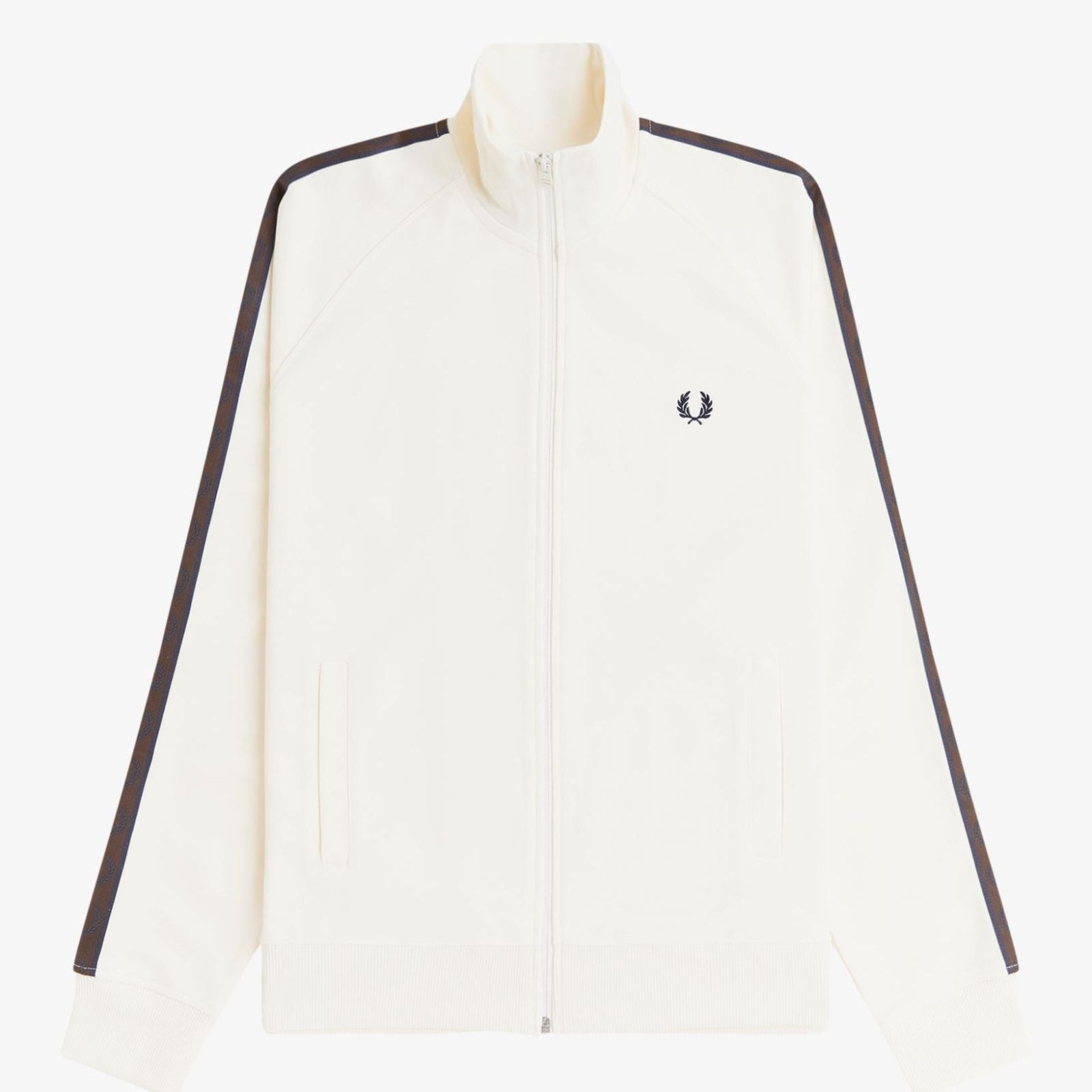 Contrast Tape Track Jacket Fred Perry AW25 - Ecru / Burnt Tobacco