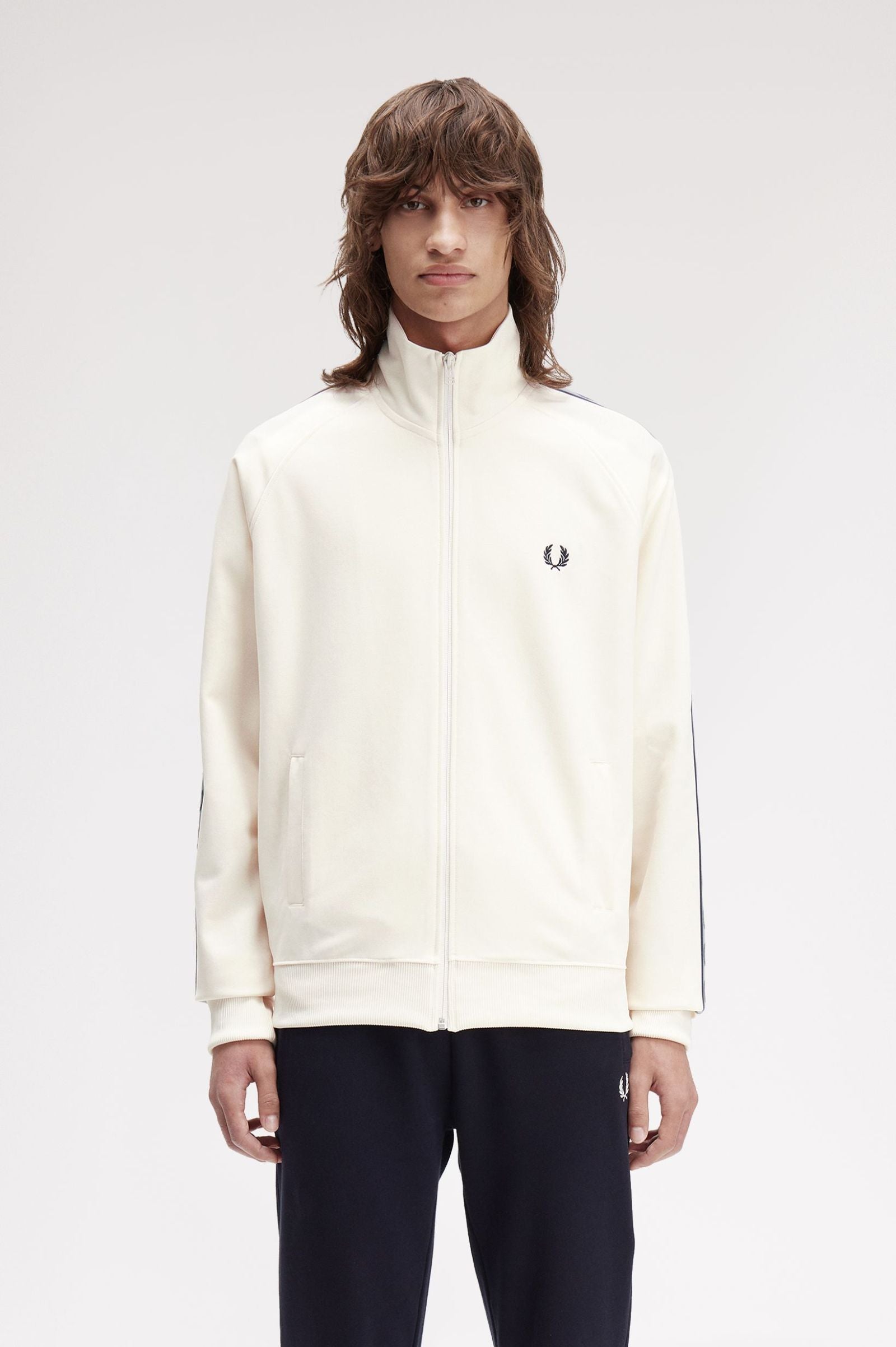 Contrast Tape Track Jacket Fred Perry AW25 - Ecru / Navy