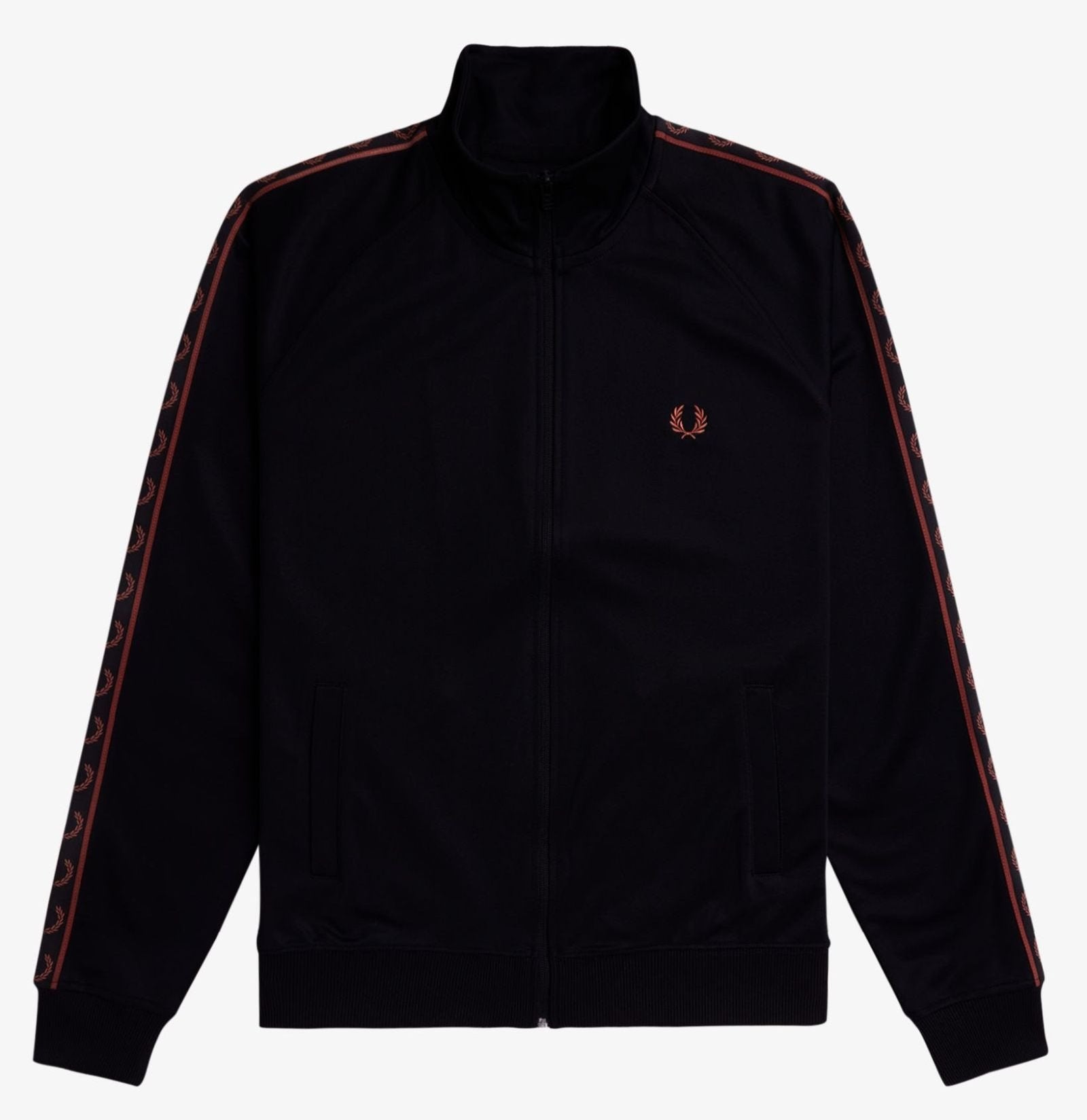 FP Contrast Tape Track Jacket Fred Perry - Black / Whisky Brown