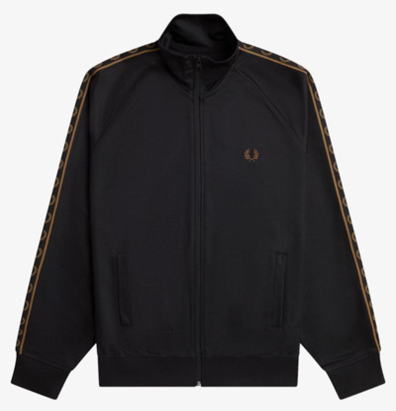 Contrast Tape Track Jacket Fred Perry AW25 - Black / Shaded Stone