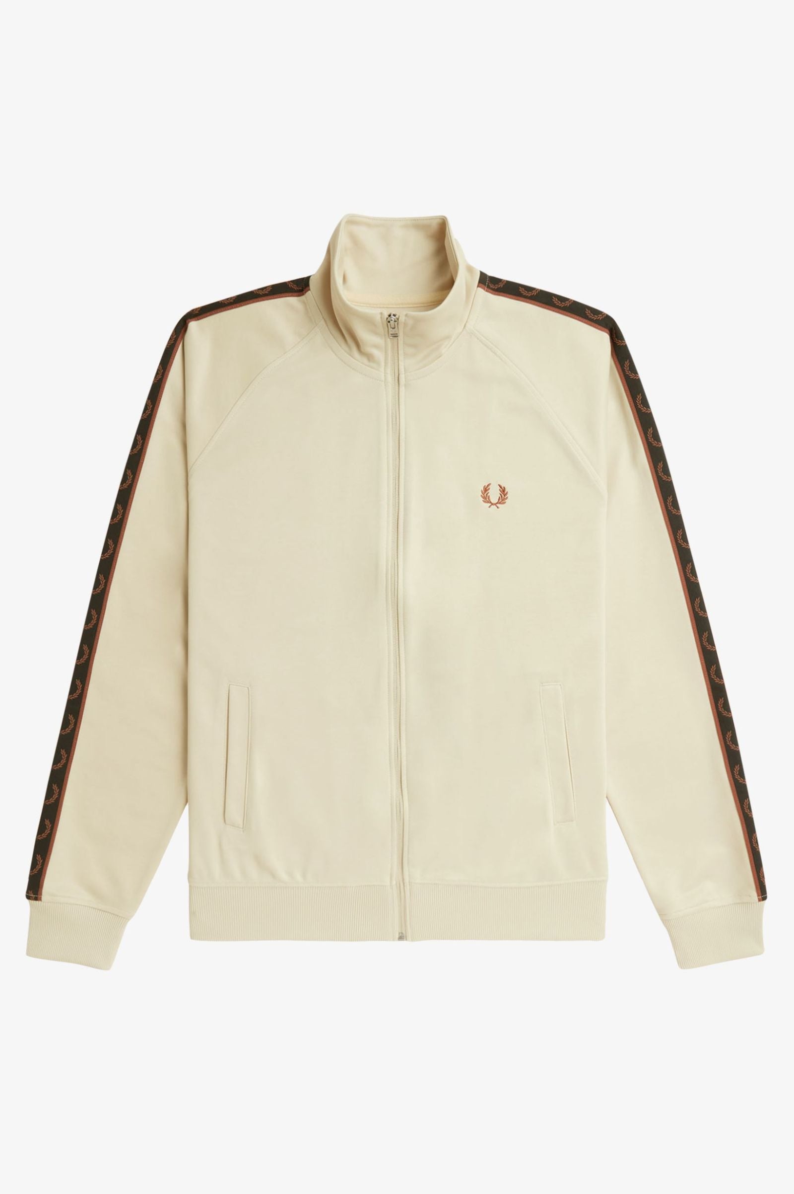 FP Contrast Tape Track Jacket Fred Perry - Oatmeal / Whisky Brown