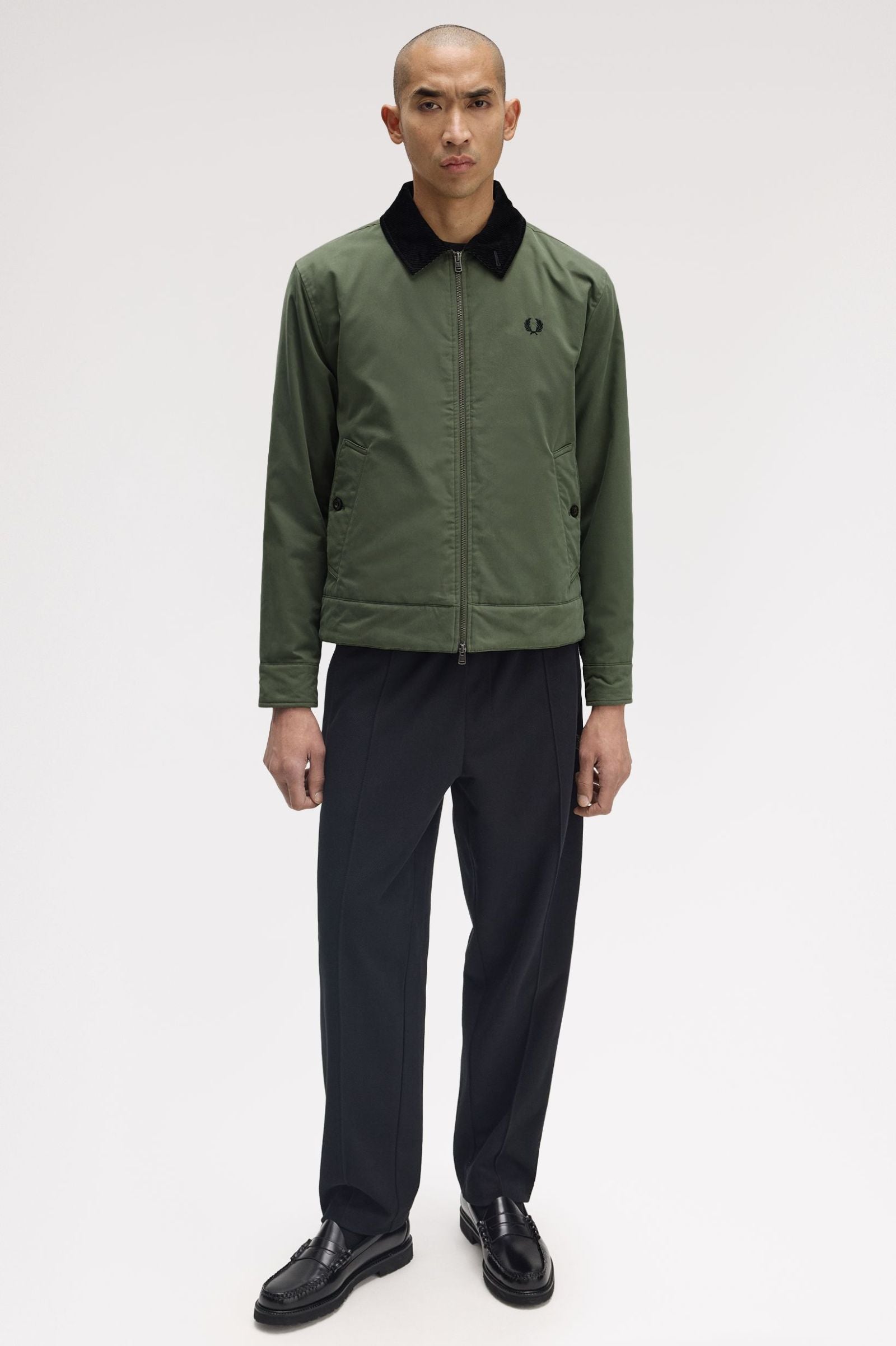 Cotton Caban Jacket Fred Perry AW25 - Laurel Wreath Green