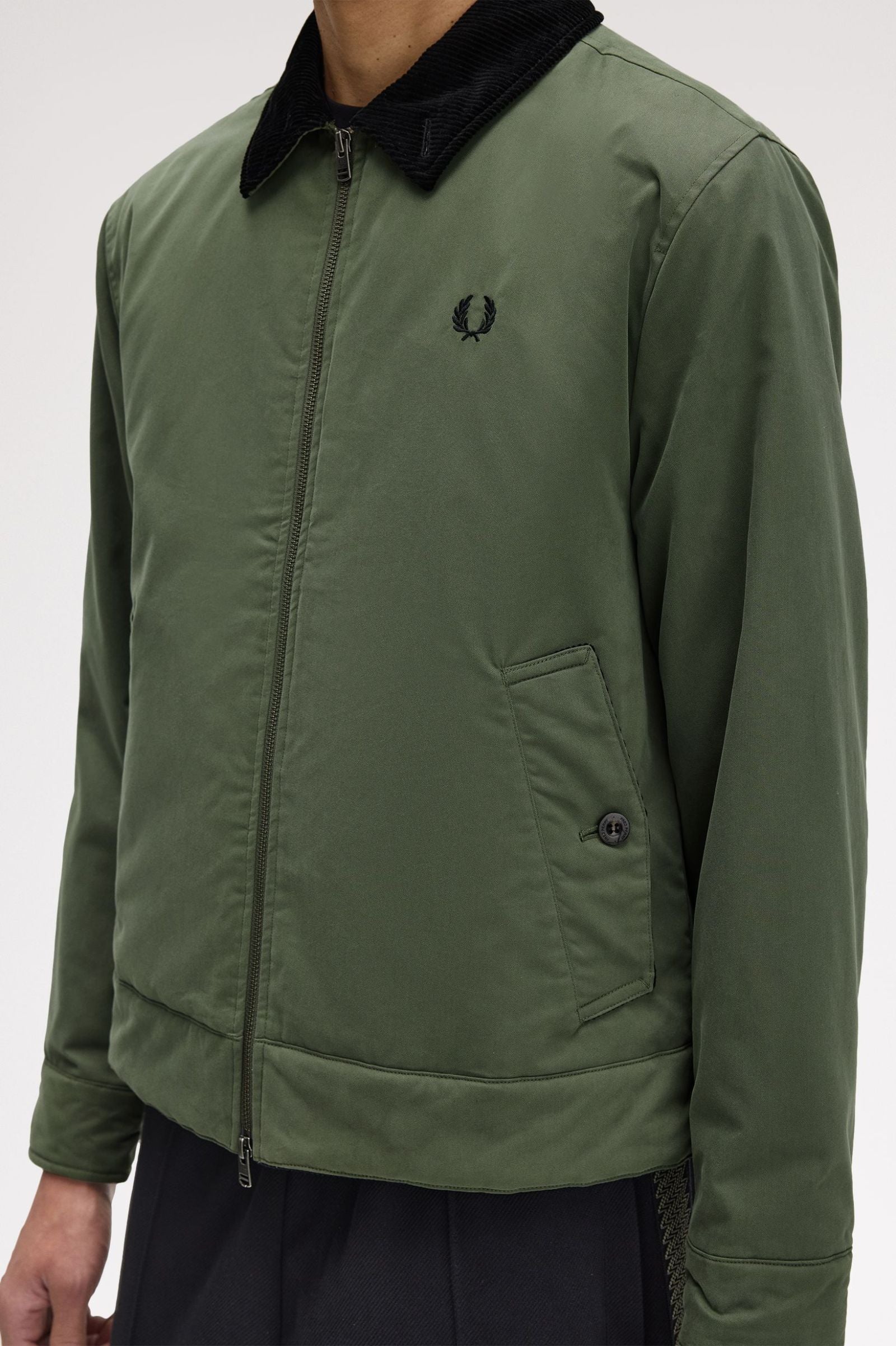 Cotton Caban Jacket Fred Perry AW25 - Laurel Wreath Green