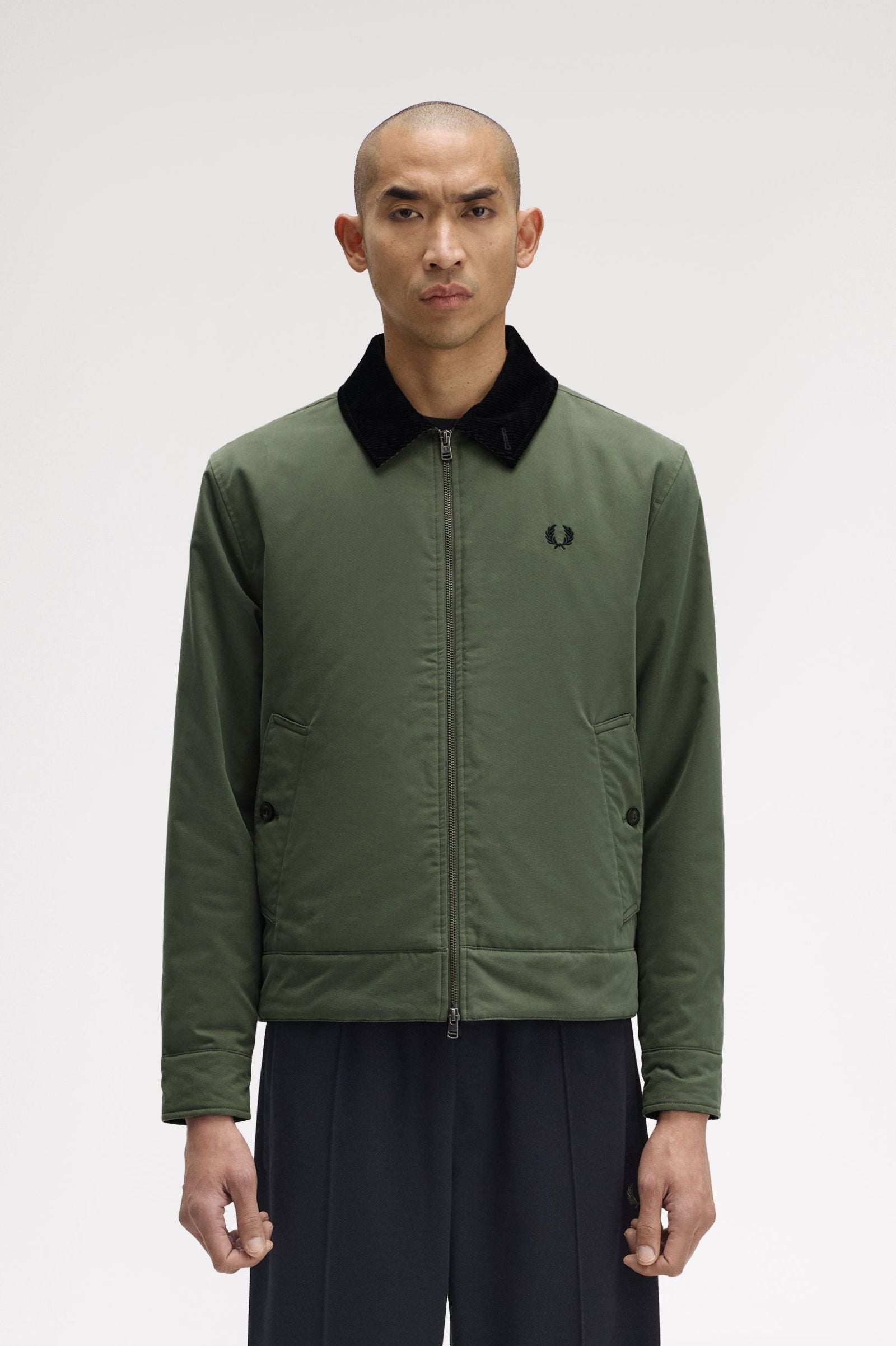 Cotton Caban Jacket Fred Perry AW25 - Laurel Wreath Green