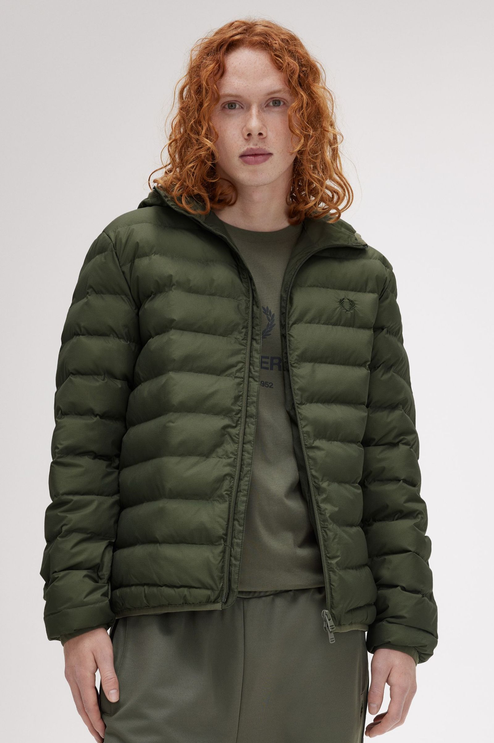 FP Hooded Insulated Jacket Fred Perry - Laurel Wreath Green