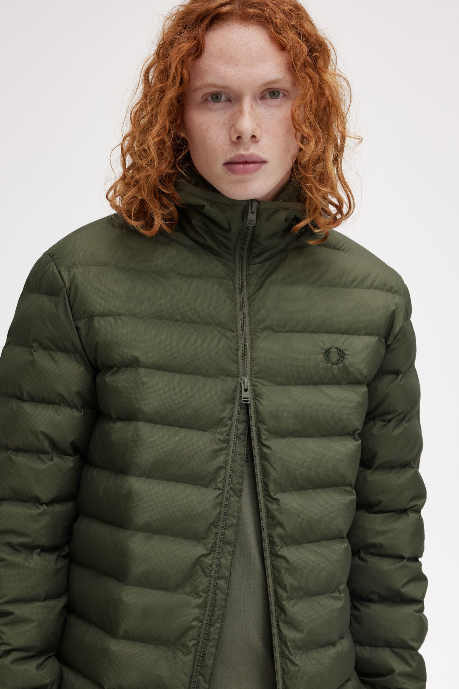 FP Hooded Insulated Jacket Fred Perry - Laurel Wreath Green