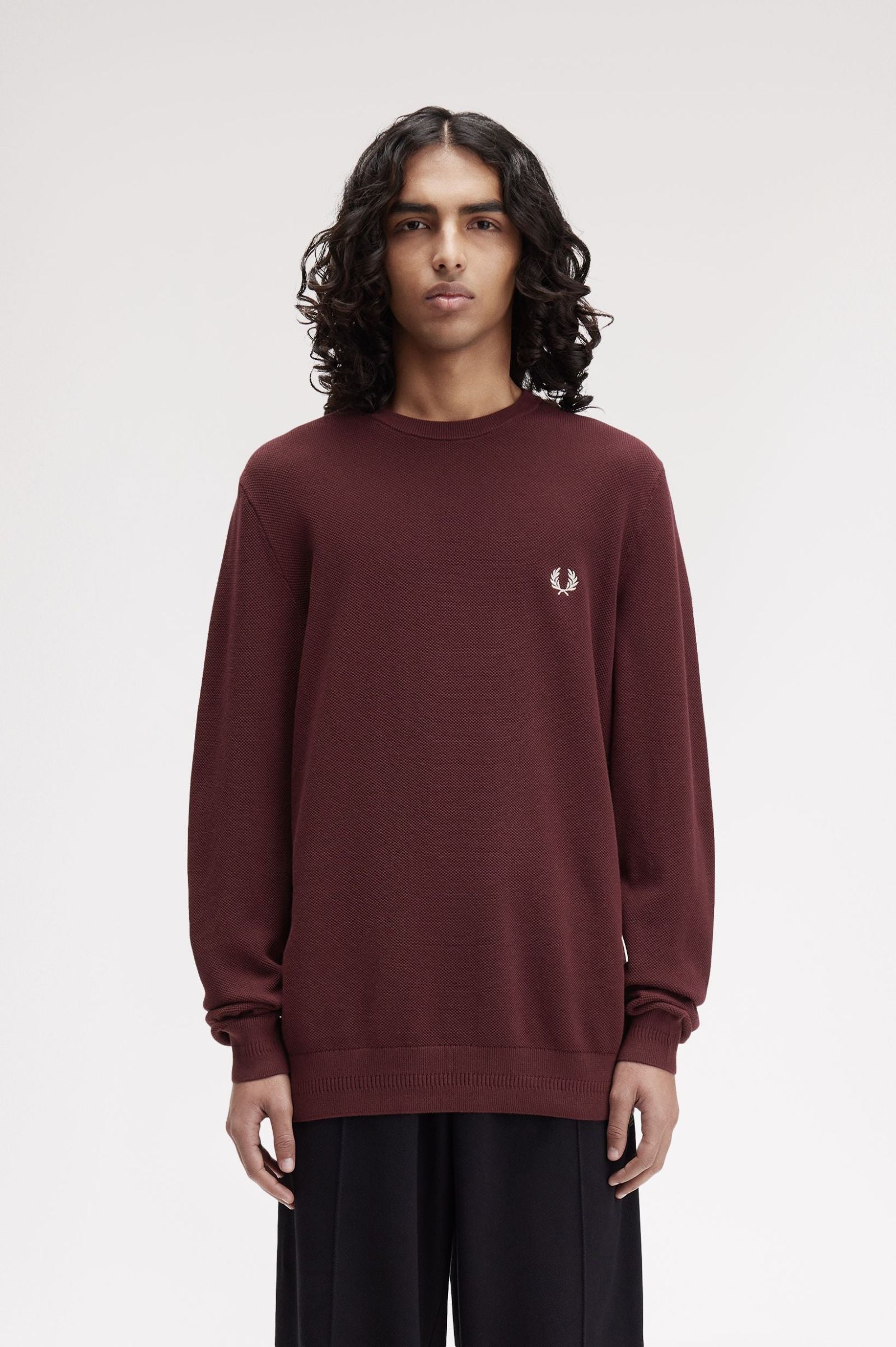 Pique Stitch Jumper Fred Perry AW25 - Oxblood