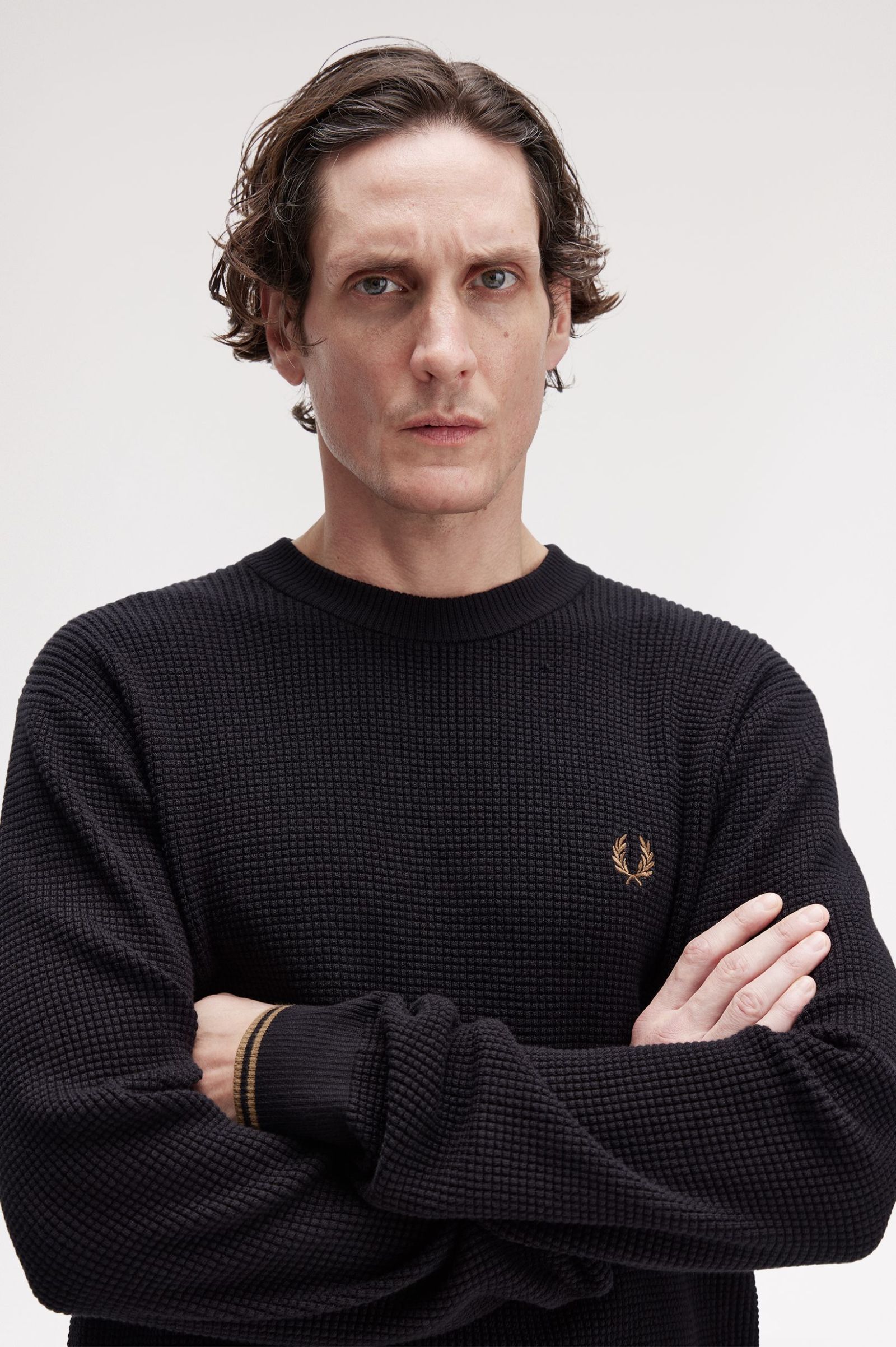Waffle Stitch Jumper Fred Perry AW25 - Black