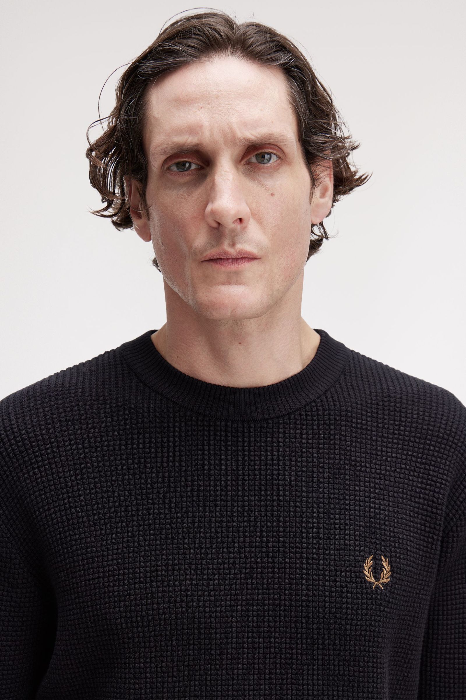 Waffle Stitch Jumper Fred Perry AW25 - Black
