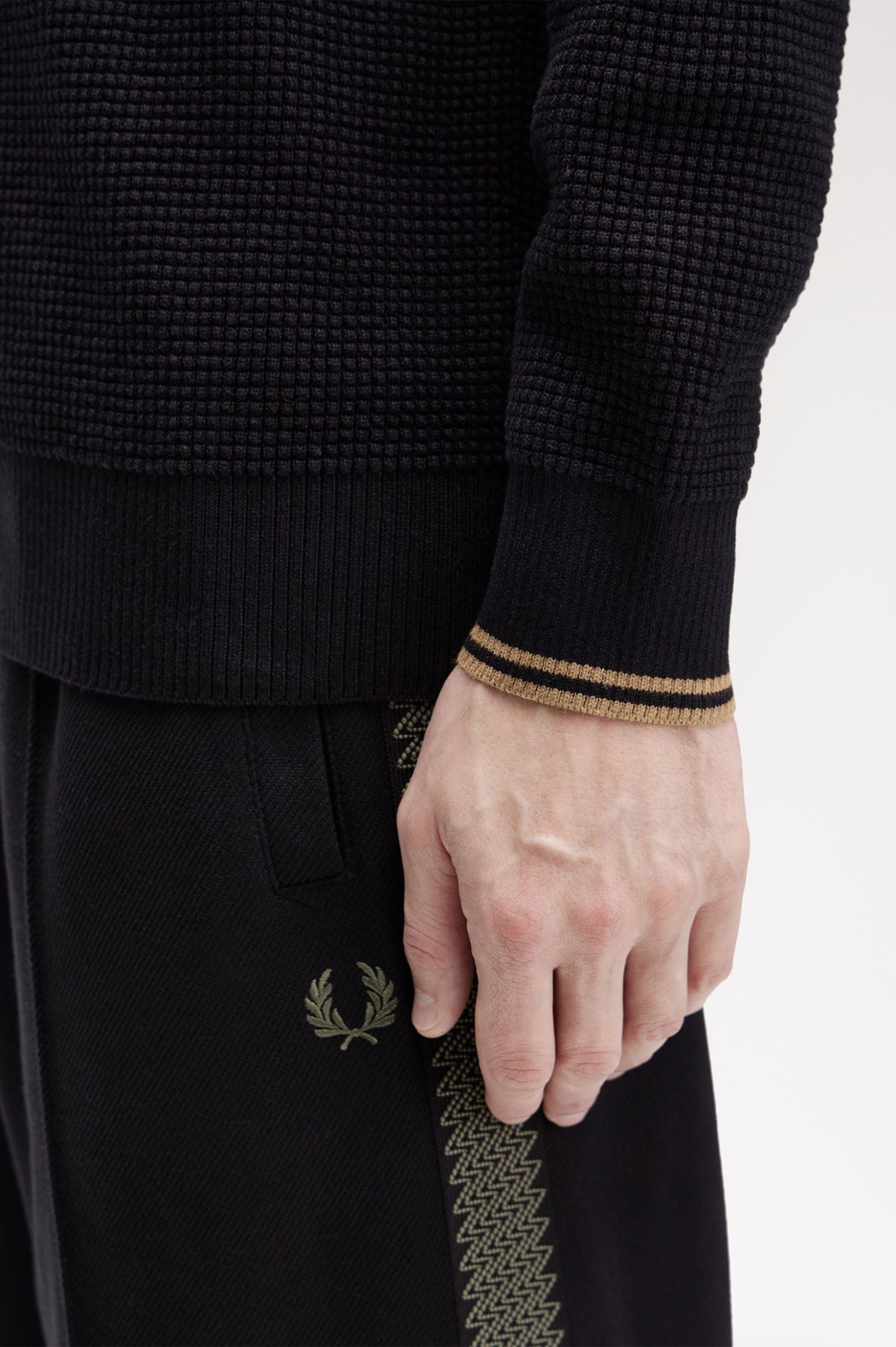 Waffle Stitch Jumper Fred Perry AW25 - Black