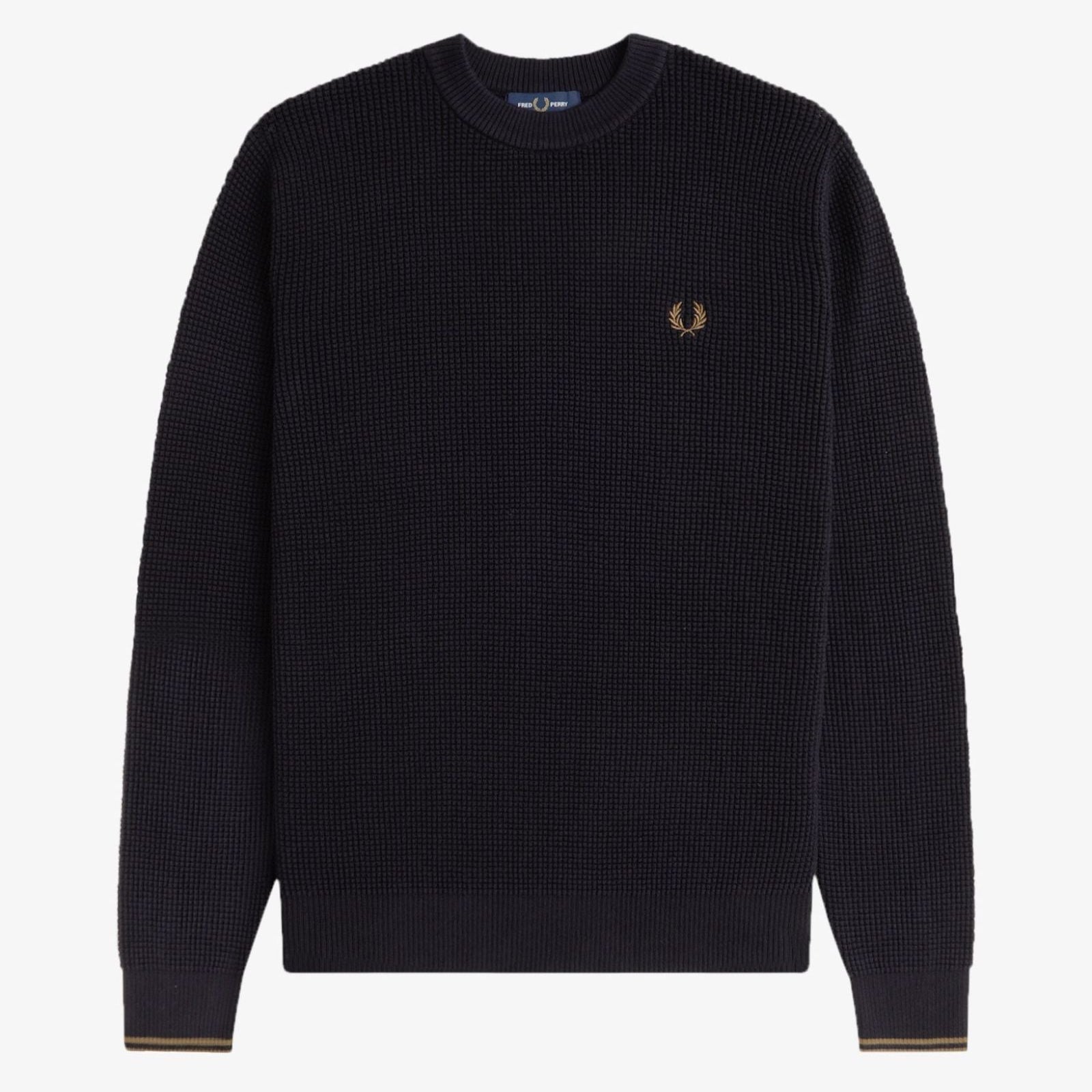 Waffle Stitch Jumper Fred Perry AW25 - Black