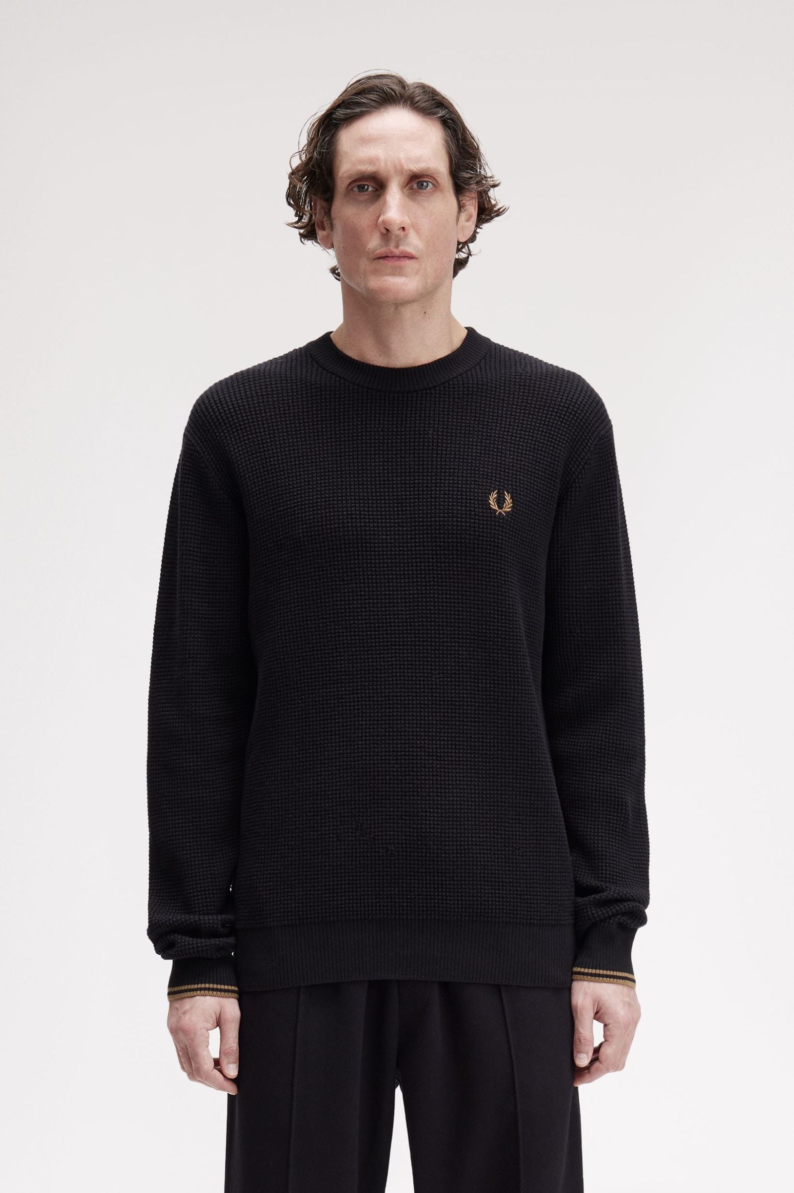 Waffle Stitch Jumper Fred Perry AW25 - Black