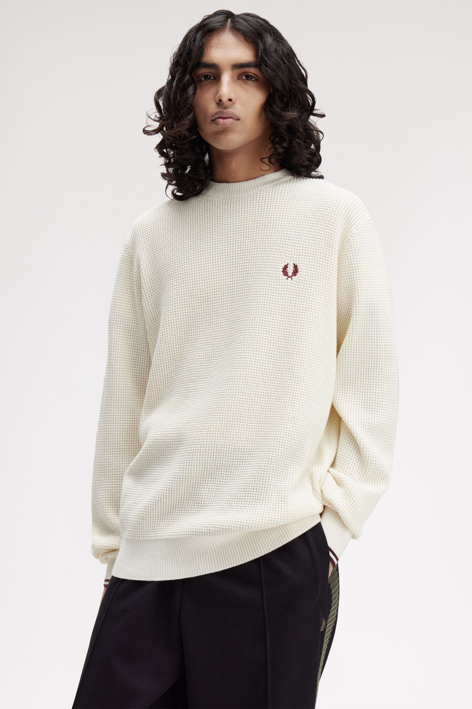 Waffle Stitch Jumper Fred Perry AW25 - Ecru