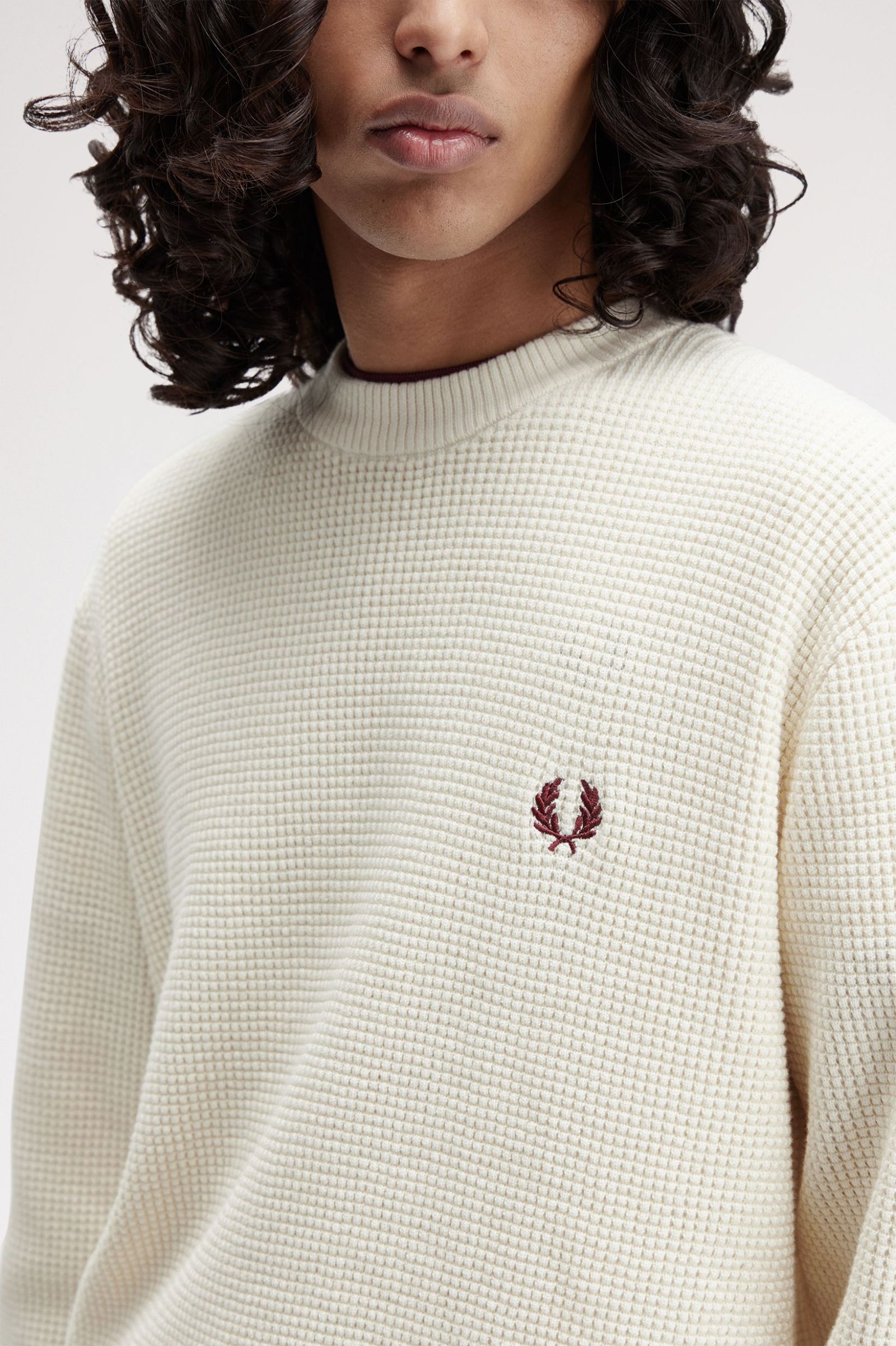 Waffle Stitch Jumper Fred Perry AW25 - Ecru