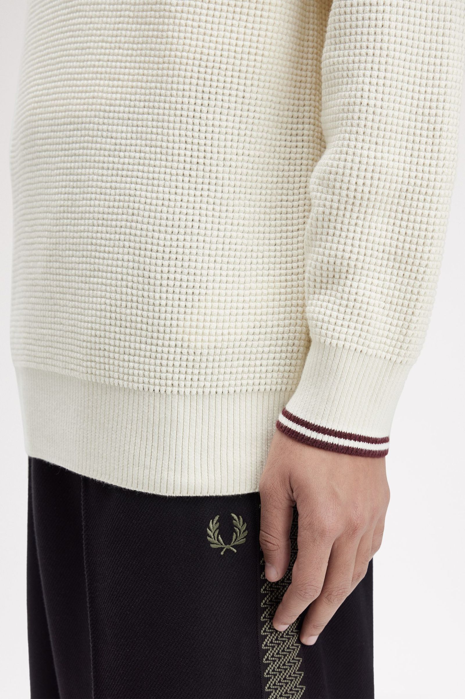 Waffle Stitch Jumper Fred Perry AW25 - Ecru