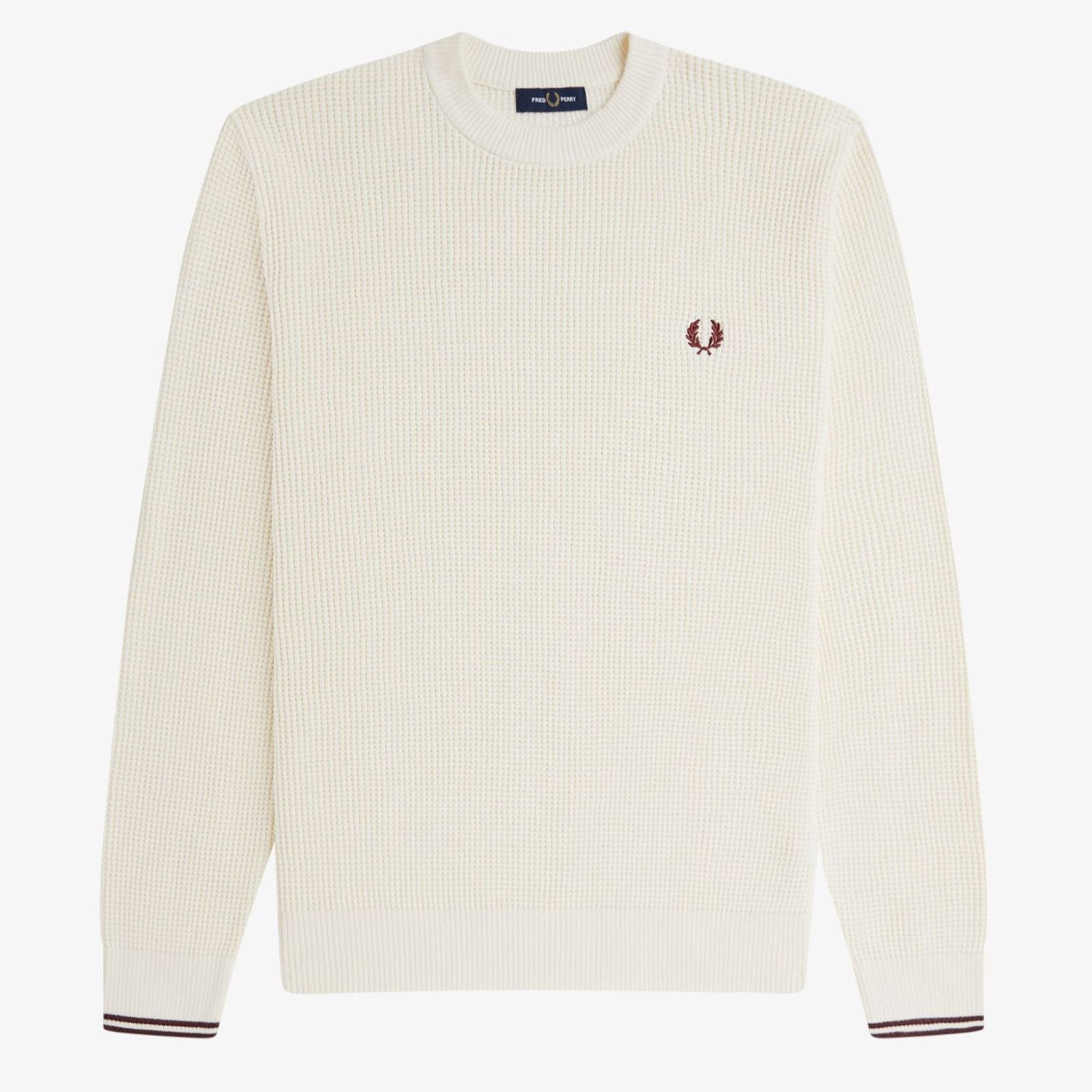 Waffle Stitch Jumper Fred Perry AW25 - Ecru