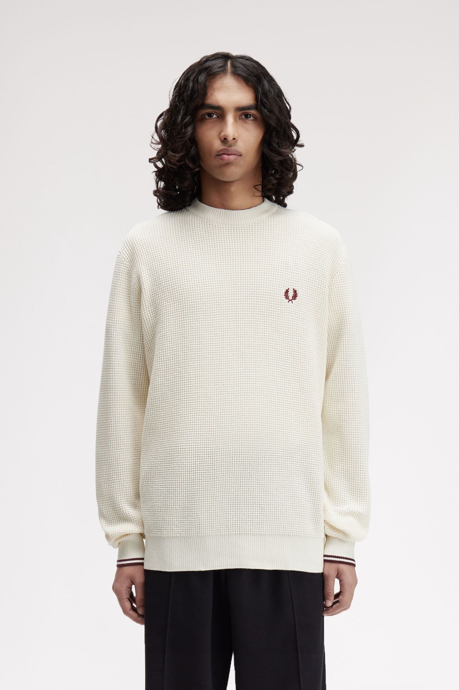 Waffle Stitch Jumper Fred Perry AW25 - Ecru