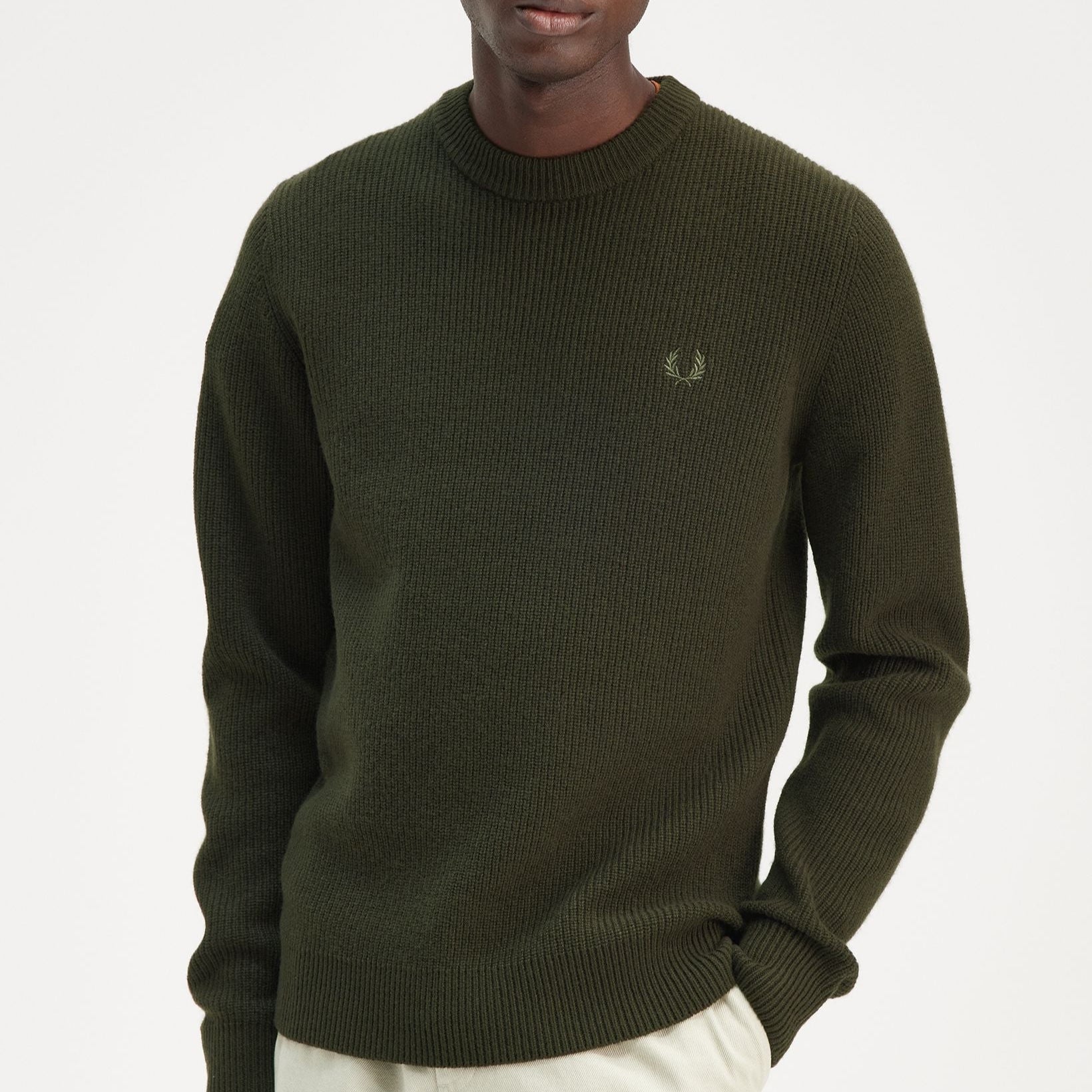 FP Lambswool Jumper Fred Perry - Hunting Green