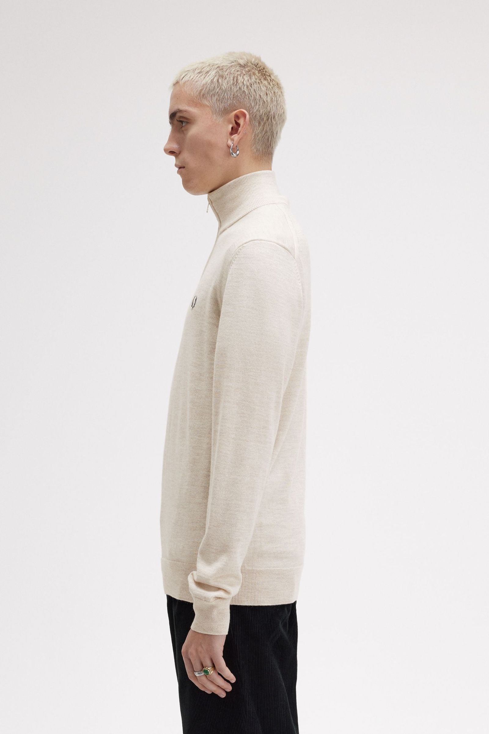 FP Classic Half Zip Jumper Fred Perry - Porridge Marl