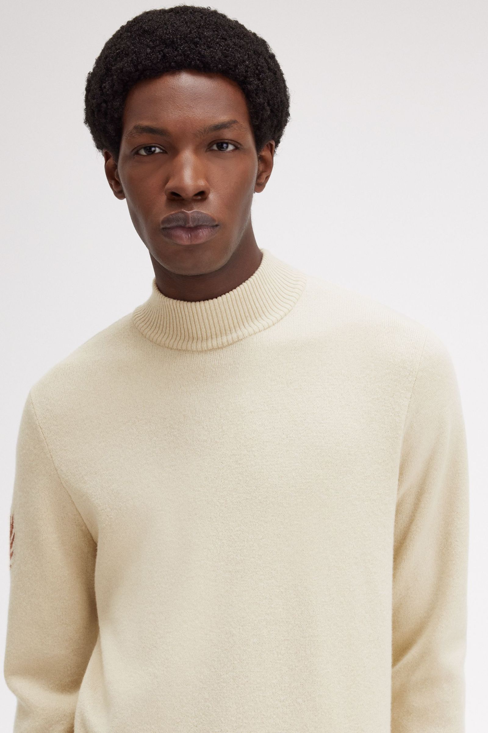 FP Laurel Wreath Mock Neck Jumper Fred Perry - Oatmeal