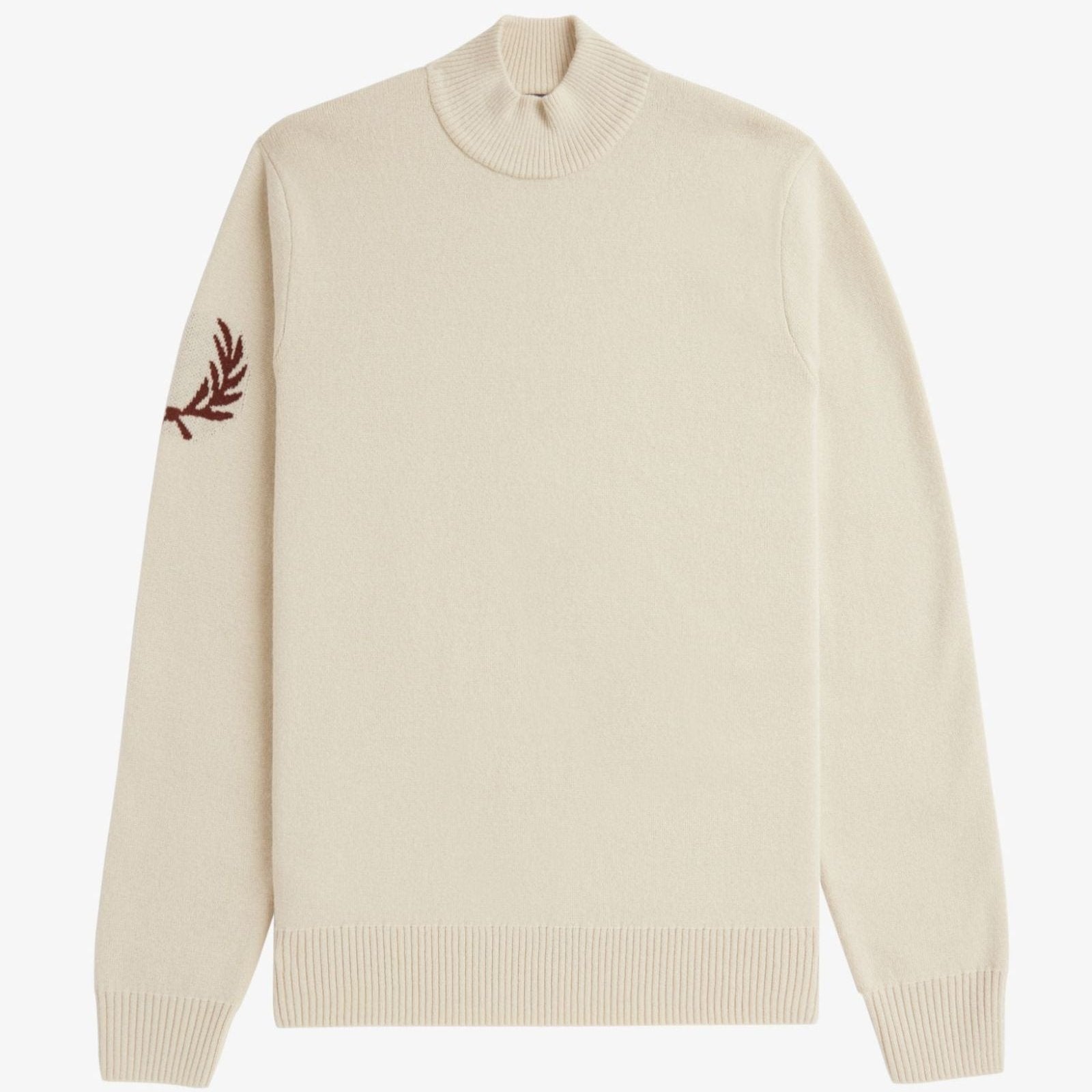 FP Laurel Wreath Mock Neck Jumper Fred Perry - Oatmeal