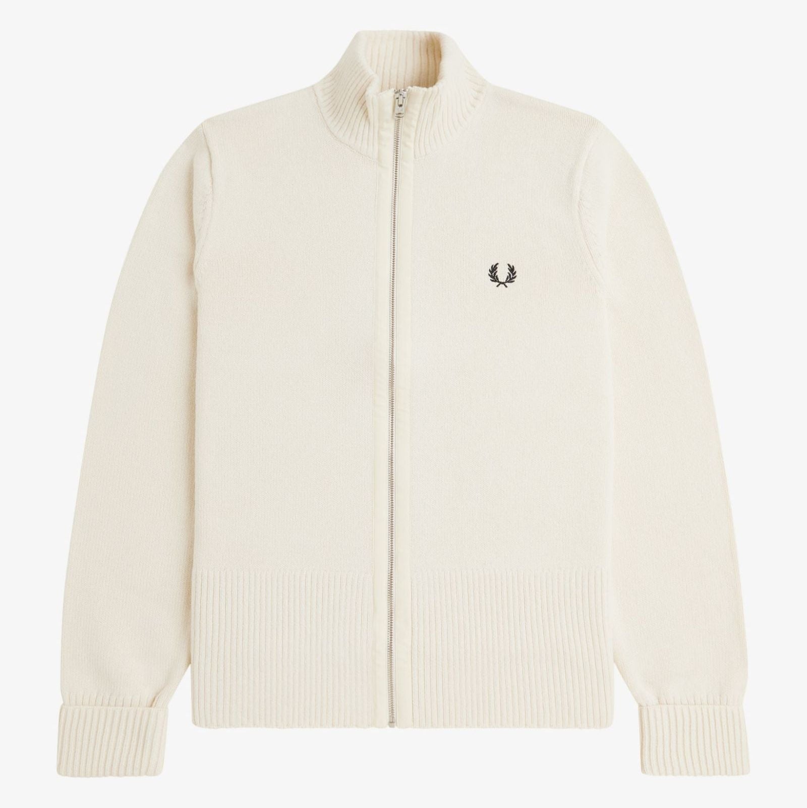 FP Chunky Rib Zip Through Cardigan Fred Perry - Ecru