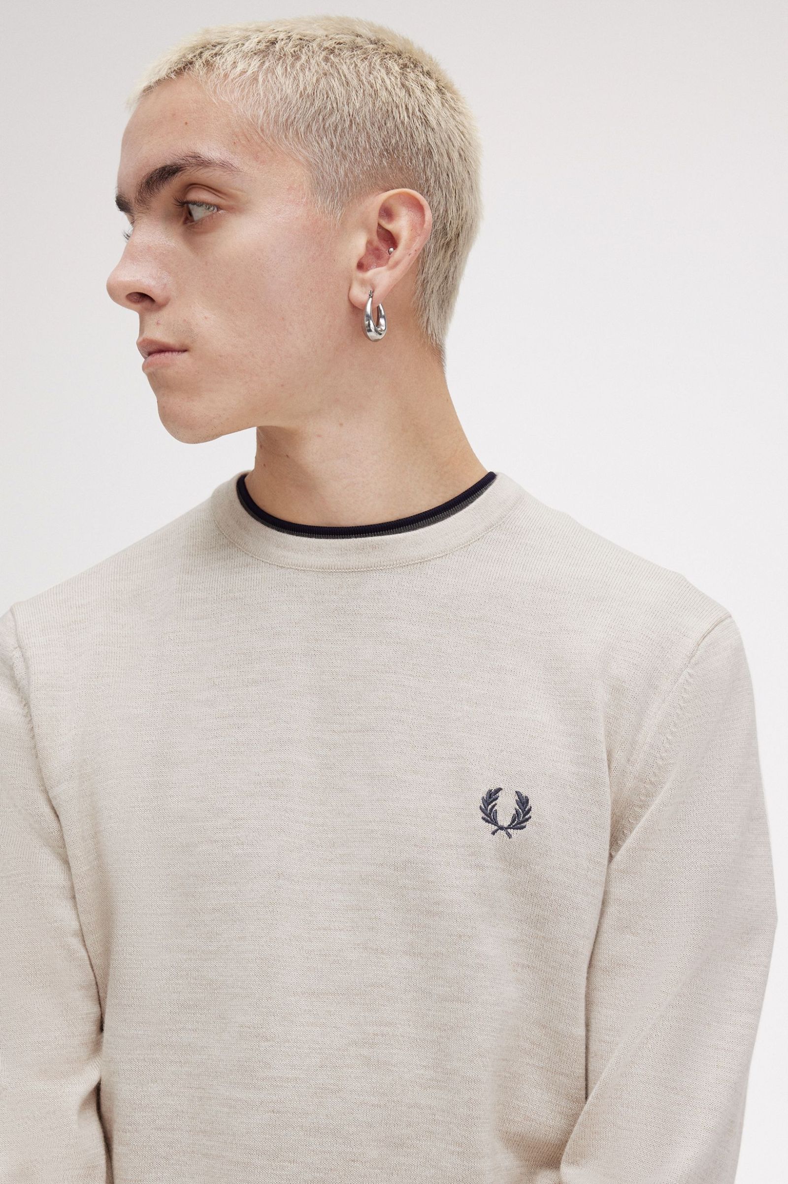 FP Classic Crew Neck Jumper FW24 Fred Perry - Porridge Marl