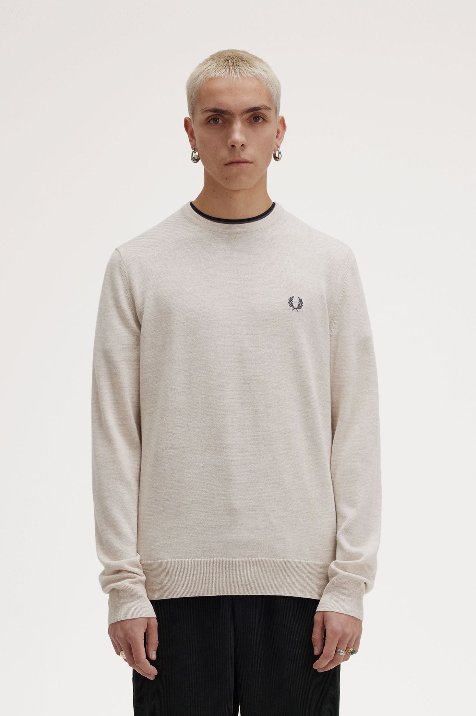 FP Classic Crew Neck Jumper FW24 Fred Perry - Porridge Marl