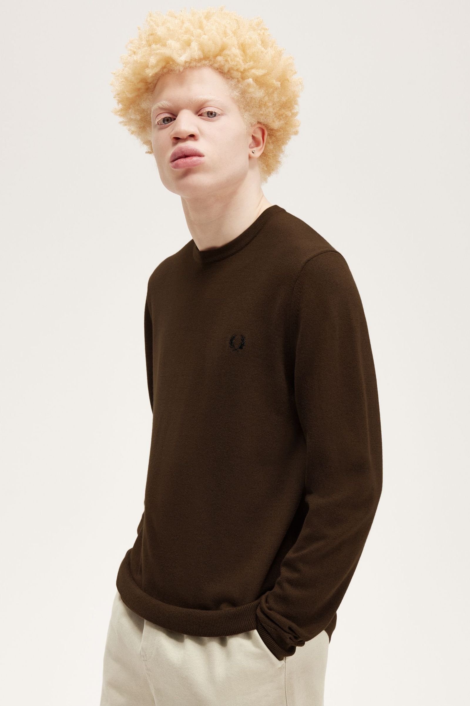 FP Classic Crew Neck Jumper Fred Perry - Burnt Tobacco