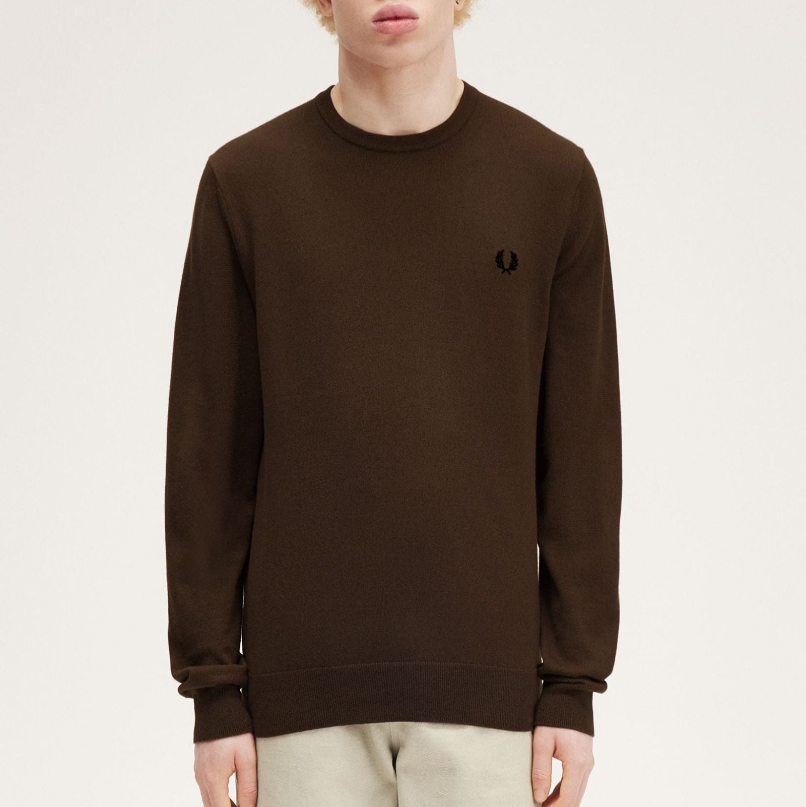 FP Classic Crew Neck Jumper Fred Perry - Burnt Tobacco