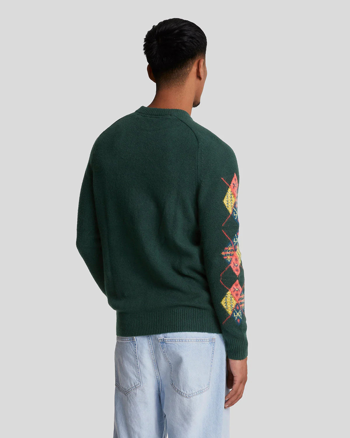 Argyle Sleeve Jumper Lyle & Scott - Argyle Teal