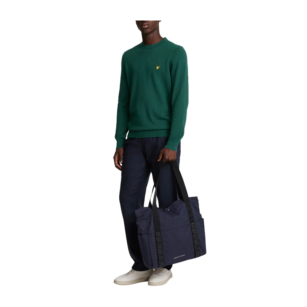 Lyle & Scott – Cotton Merino Crew Neck Jumper – Dark Green