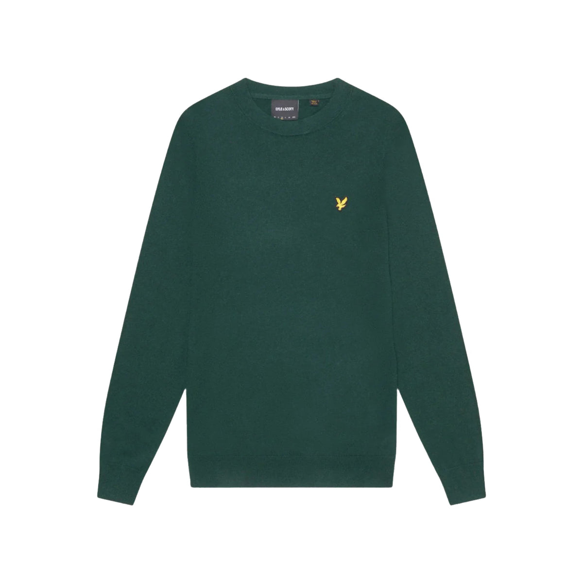 Lyle & Scott – Cotton Merino Crew Neck Jumper – Dark Green