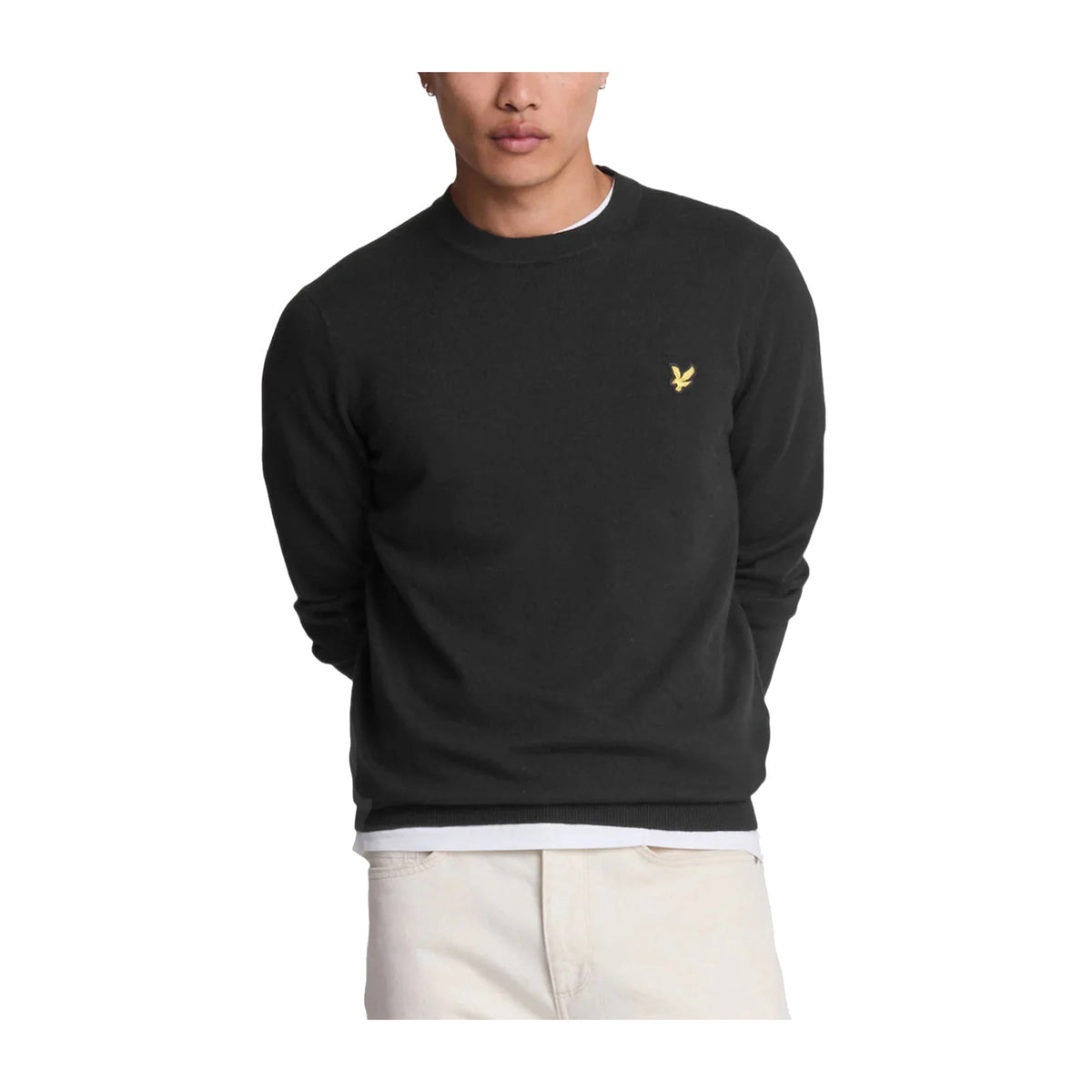Lyle & Scott – Cotton Merino Crew Neck Jumper – Jet Black