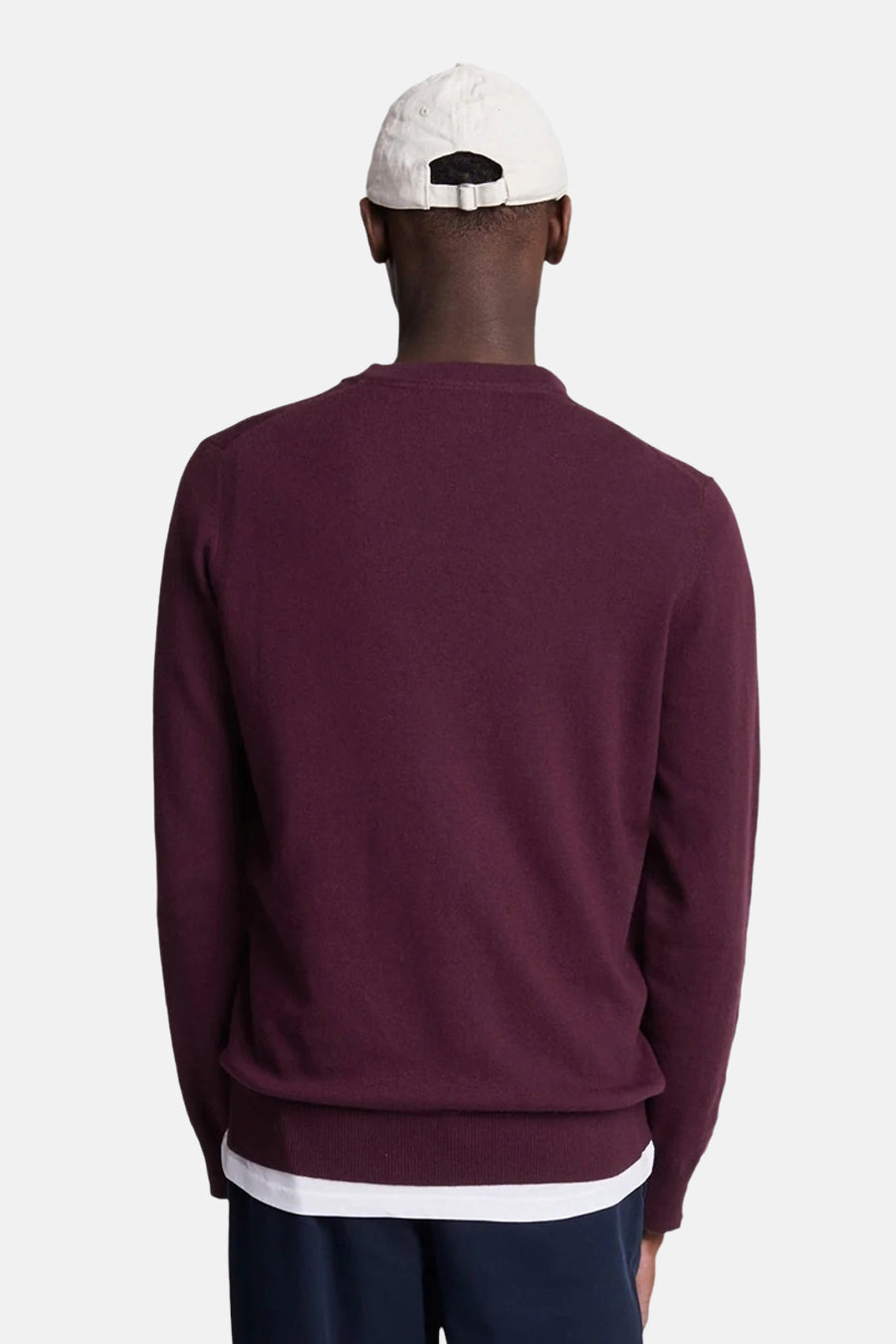 Lyle & Scott – Cotton Merino Crew Neck Jumper – Burgundy