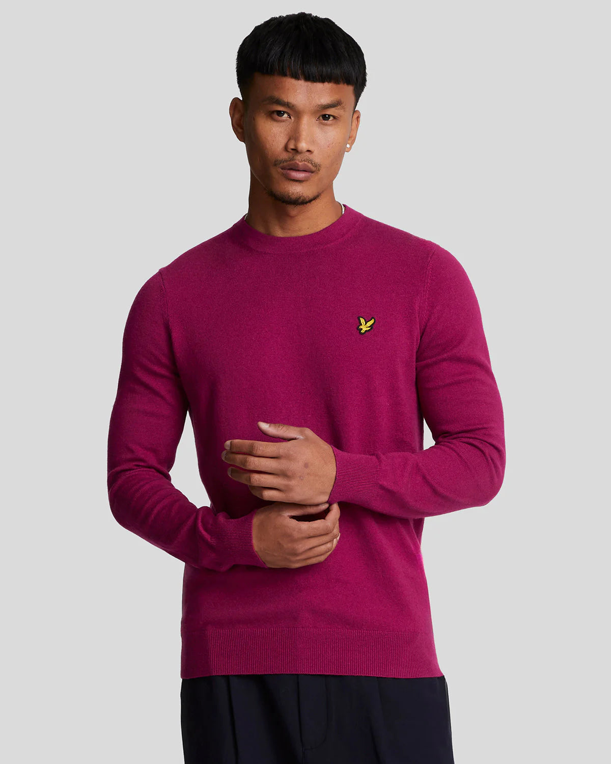 Cotton Merino Crew Neck Jumper Lyle & Scott - Rich Burgundy