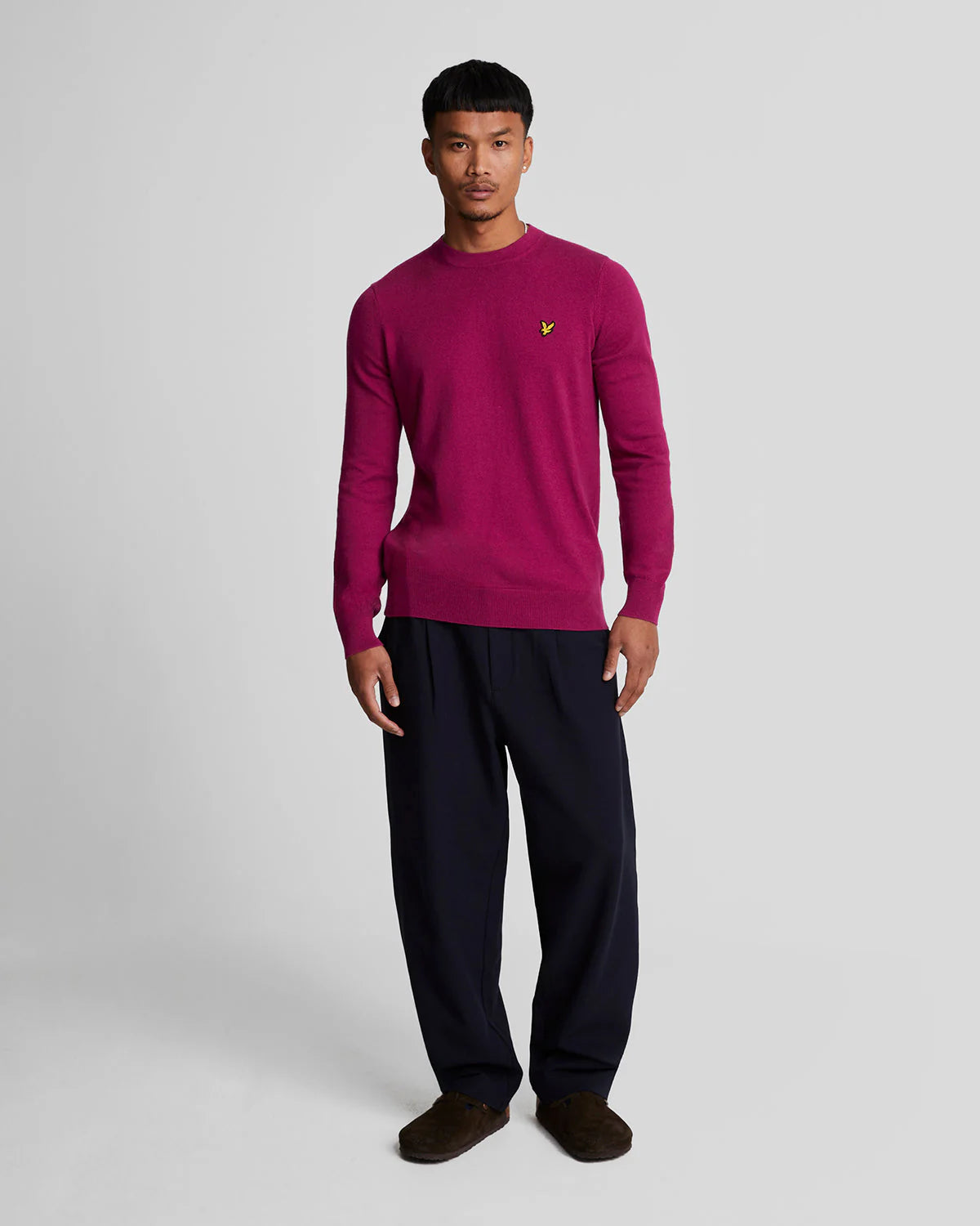 Cotton Merino Crew Neck Jumper Lyle & Scott - Rich Burgundy