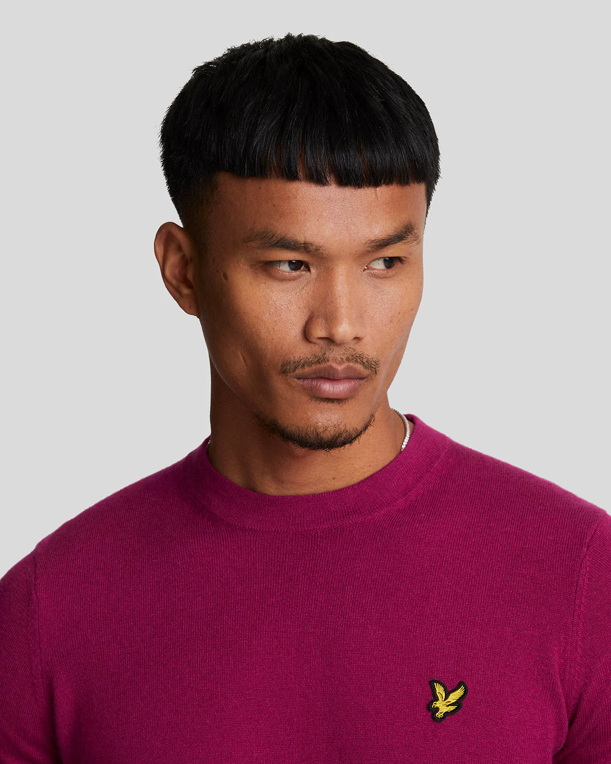 Cotton Merino Crew Neck Jumper Lyle & Scott - Rich Burgundy