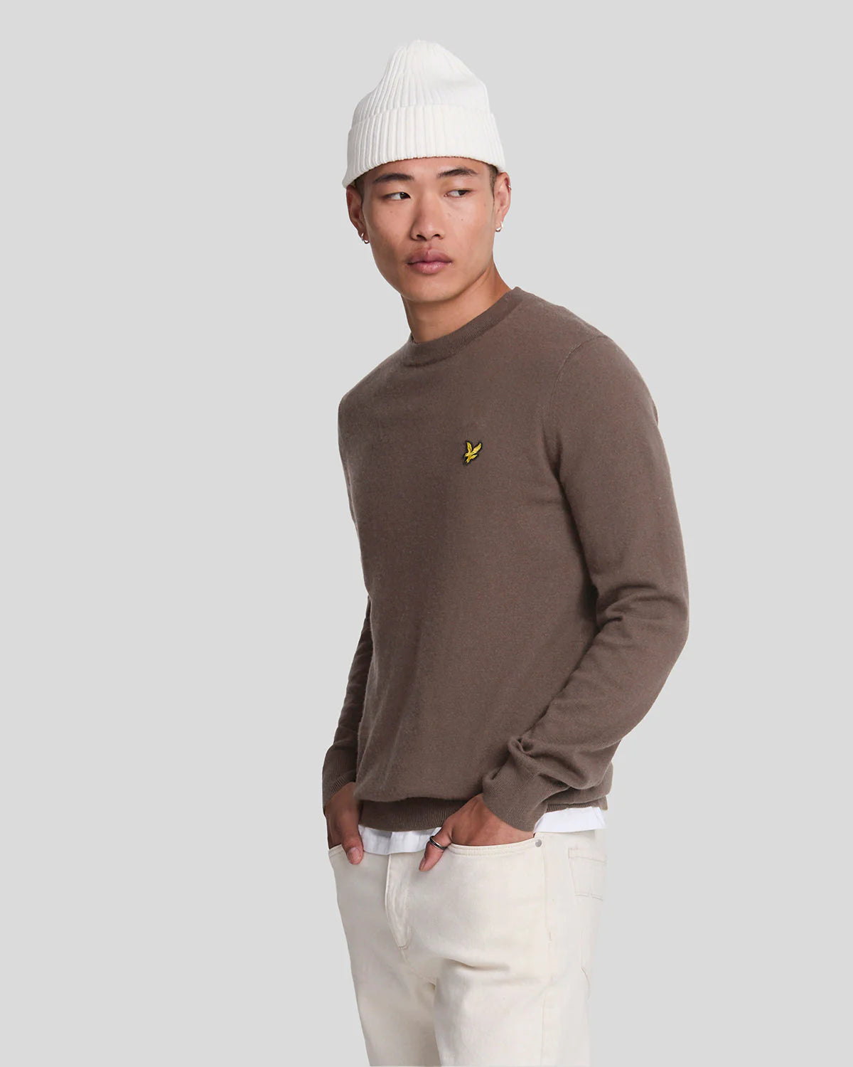 Cotton Merino Crew Neck Jumper Lyle & Scott - Heritage Taupe