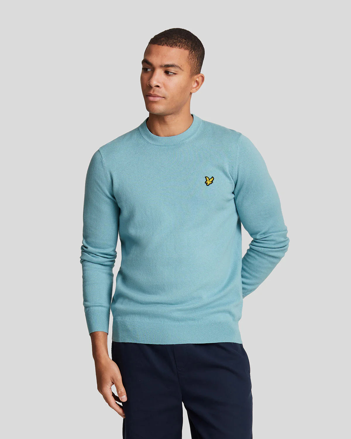 Cotton Merino Crew Neck Jumper Lyle & Scott - Blue Smoke