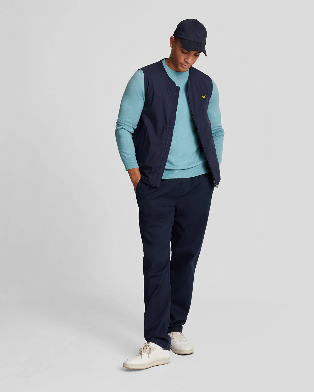 Cotton Merino Crew Neck Jumper Lyle & Scott - Blue Smoke