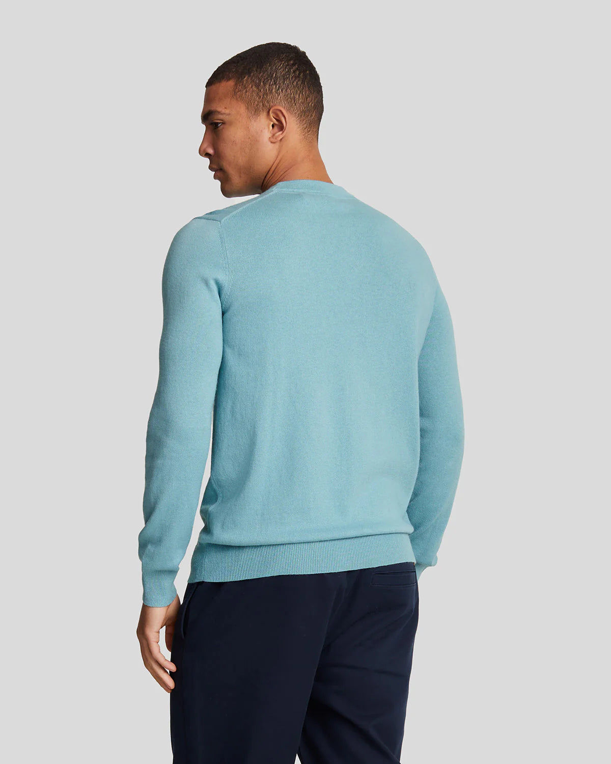 Cotton Merino Crew Neck Jumper Lyle & Scott - Blue Smoke