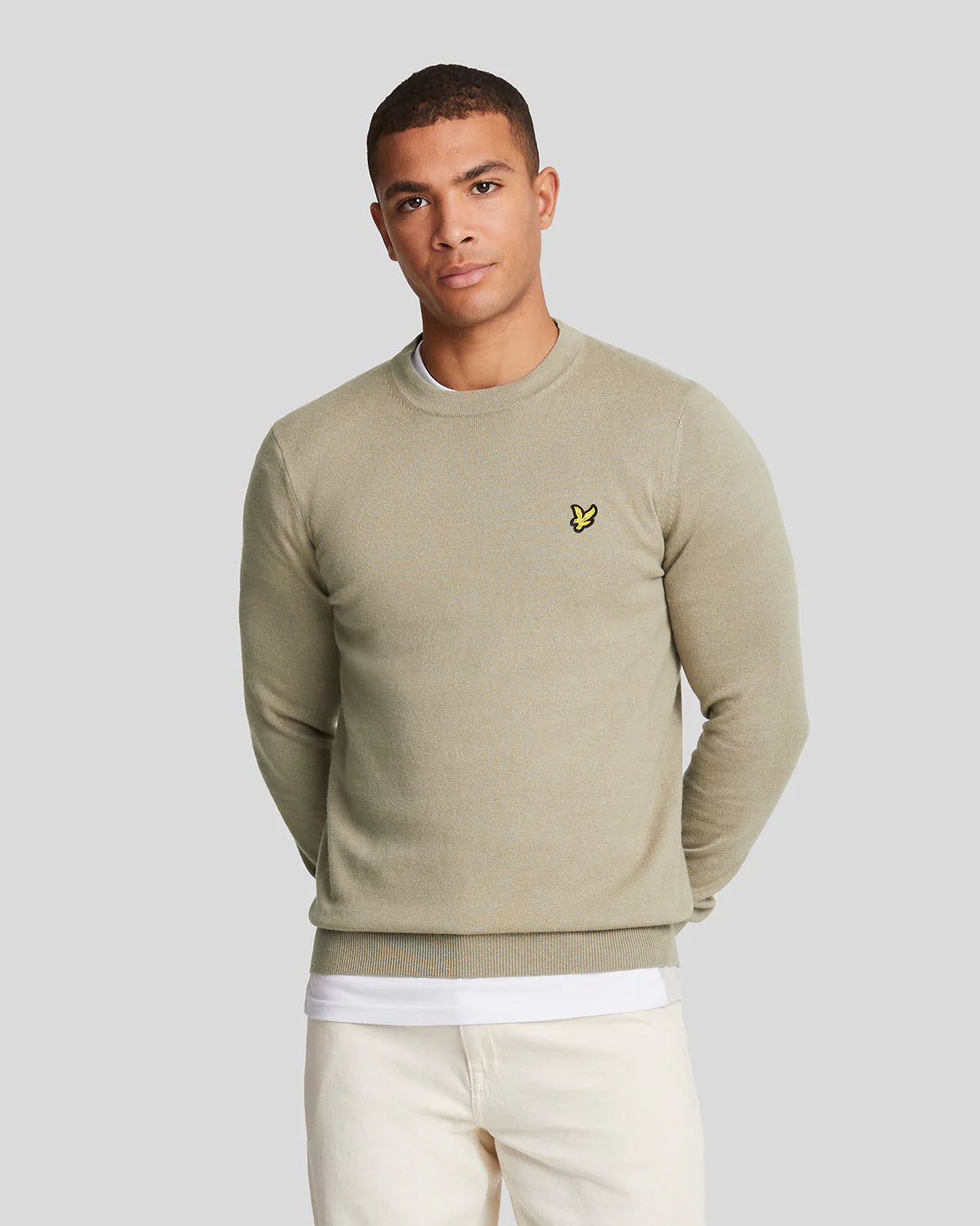 Cotton Merino Crew Neck Jumper Lyle & Scott - Sage Uniform