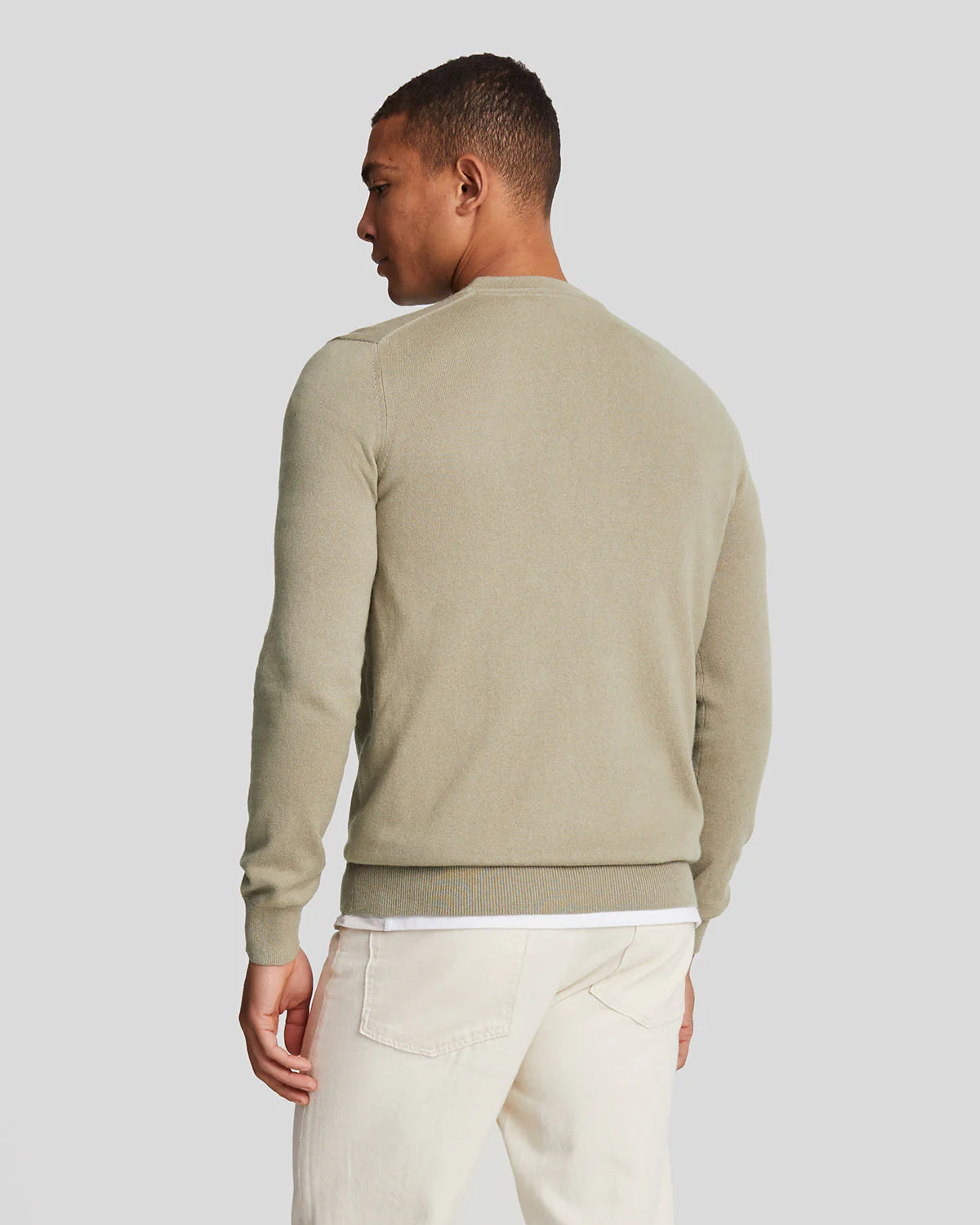 Cotton Merino Crew Neck Jumper Lyle & Scott - Sage Uniform