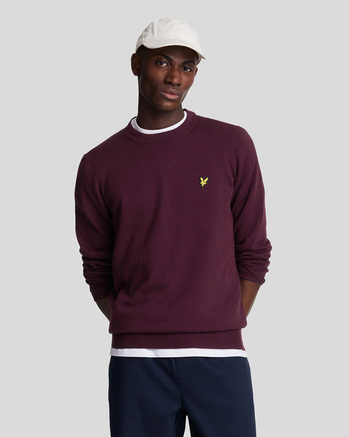 Cotton Merino Crew Neck Jumper Lyle & Scott - Burgundy