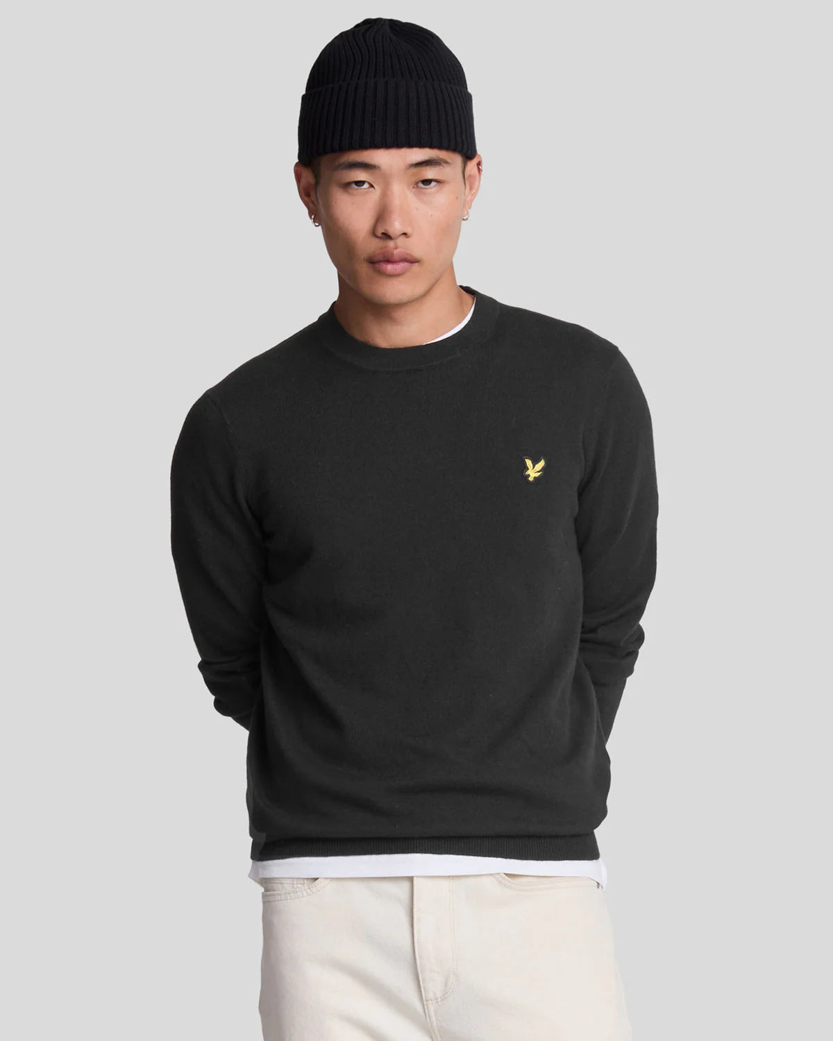 Cotton Merino Crew Neck Jumper Lyle & Scott - Jet Black