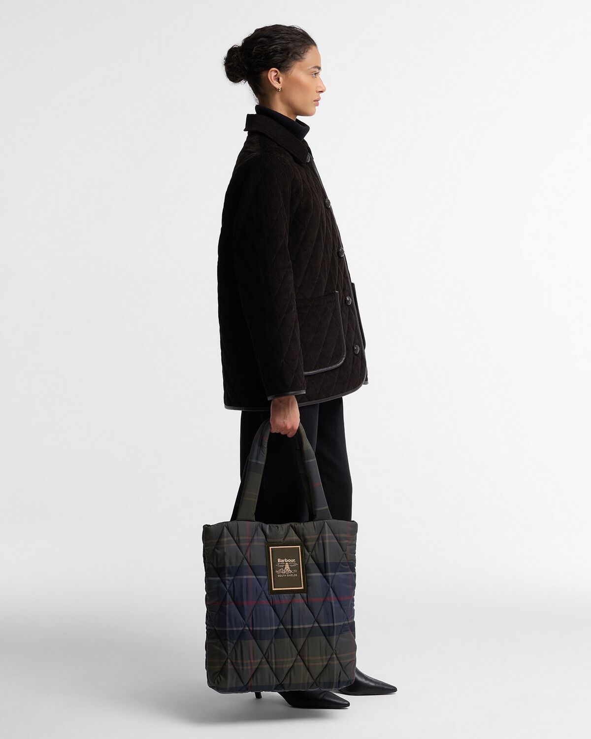 Barbour – Tartan Arlene Quilted Tote Bag – Shadow Classic Tartan