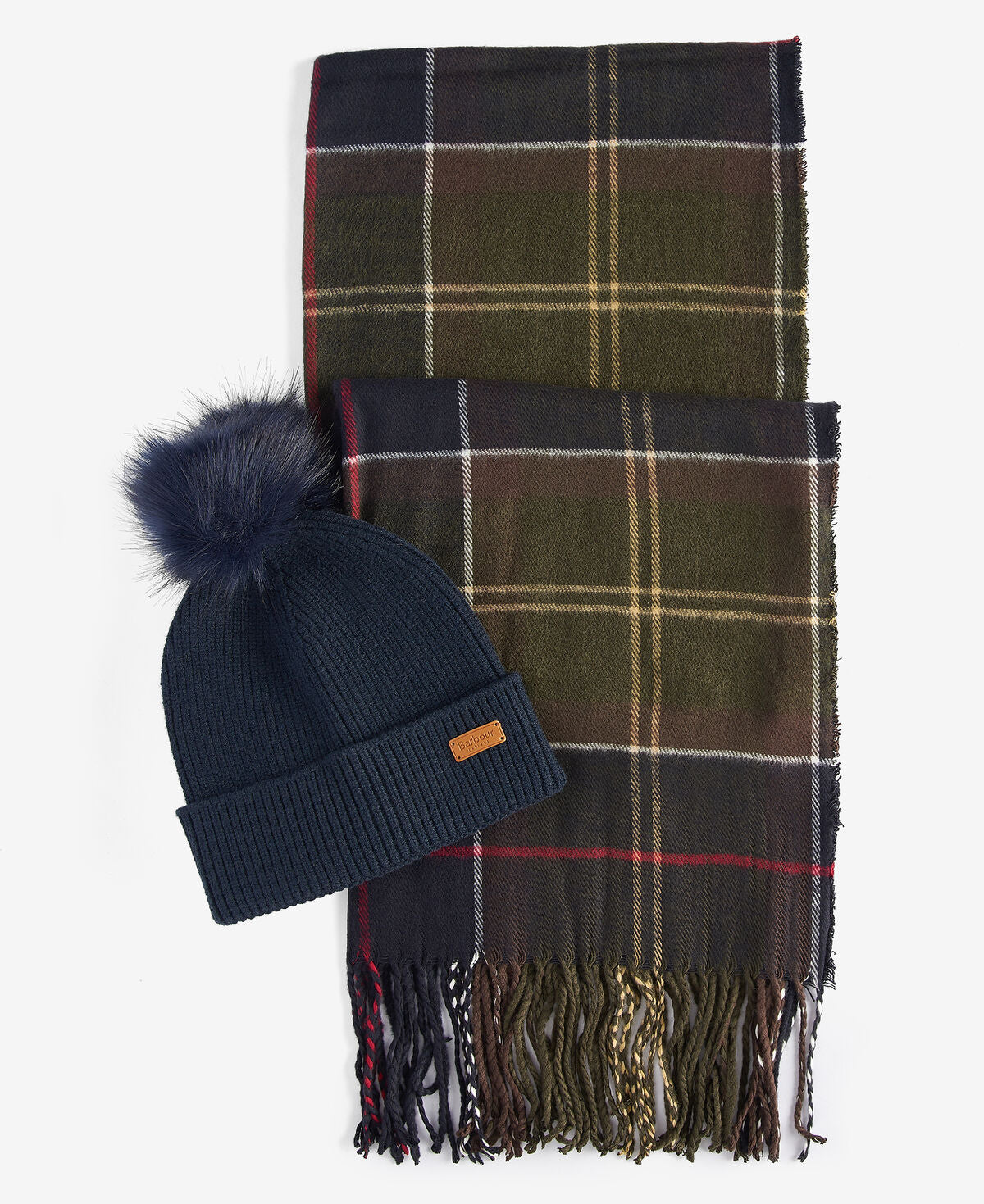 Barbour – Dover Beanie & Hailes Scarf Gift Set – Classic Tartan