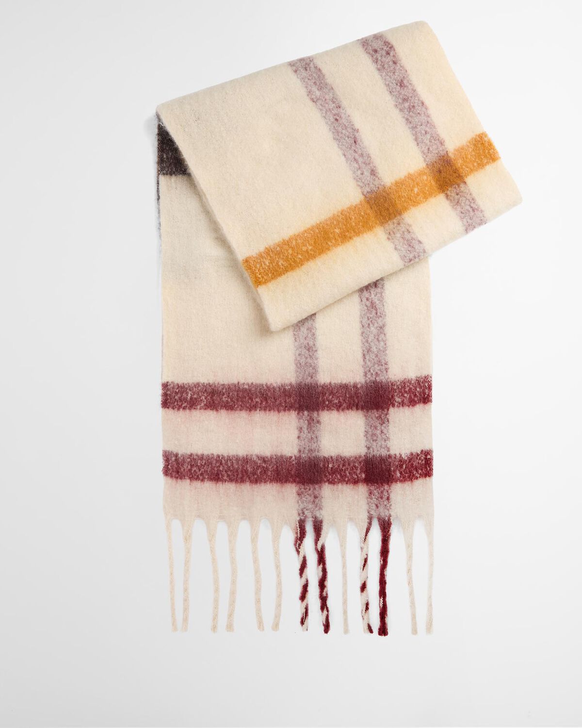 Barbour – Isla Tartan Boucle Scarf – Ecru Muted Tartan